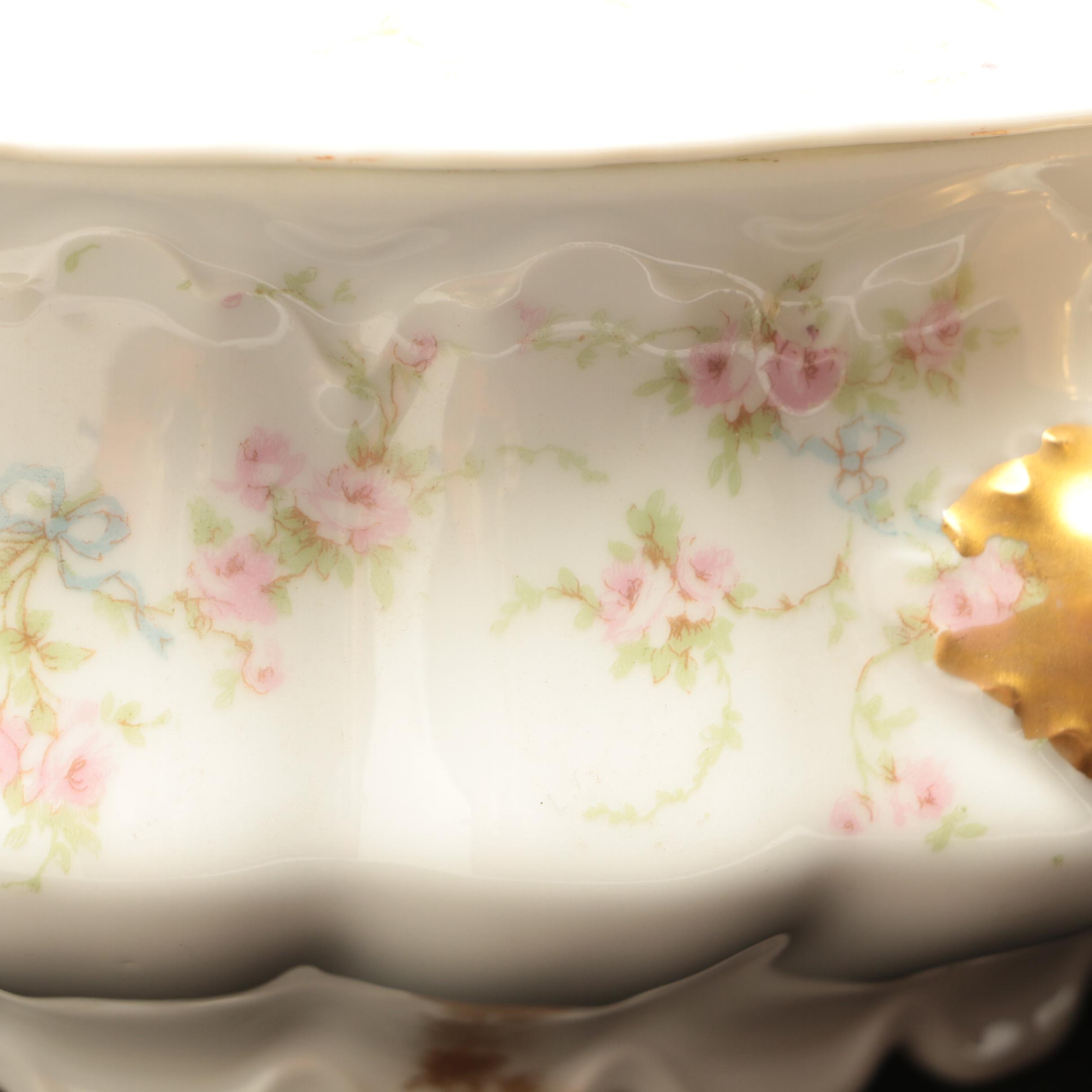 Theodore Haviland Limoges Floral Porcelain Soup Tureen