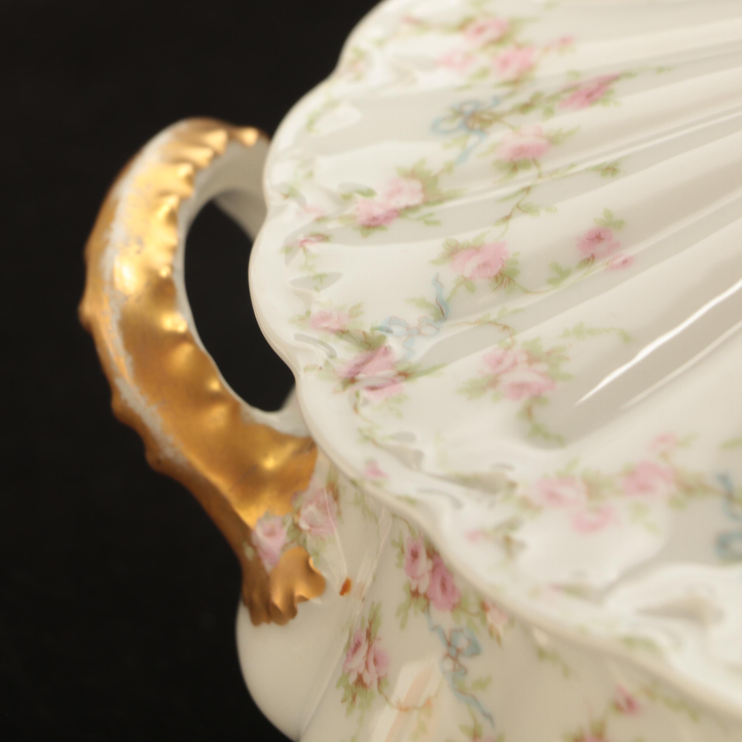 Theodore Haviland Limoges Floral Porcelain Soup Tureen