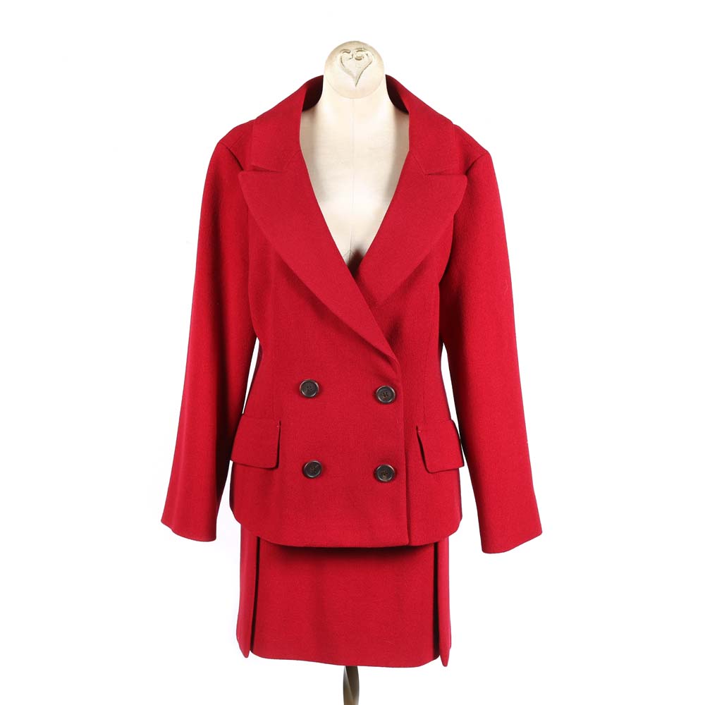 Women's Prada Red Skirt Suit