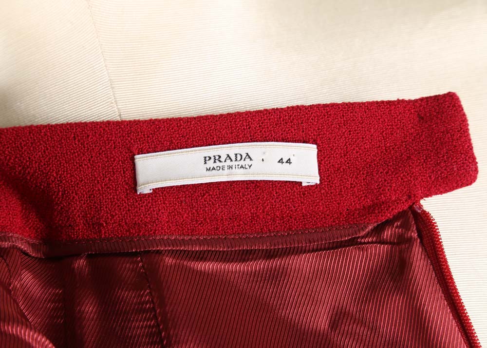 Women's Prada Red Skirt Suit