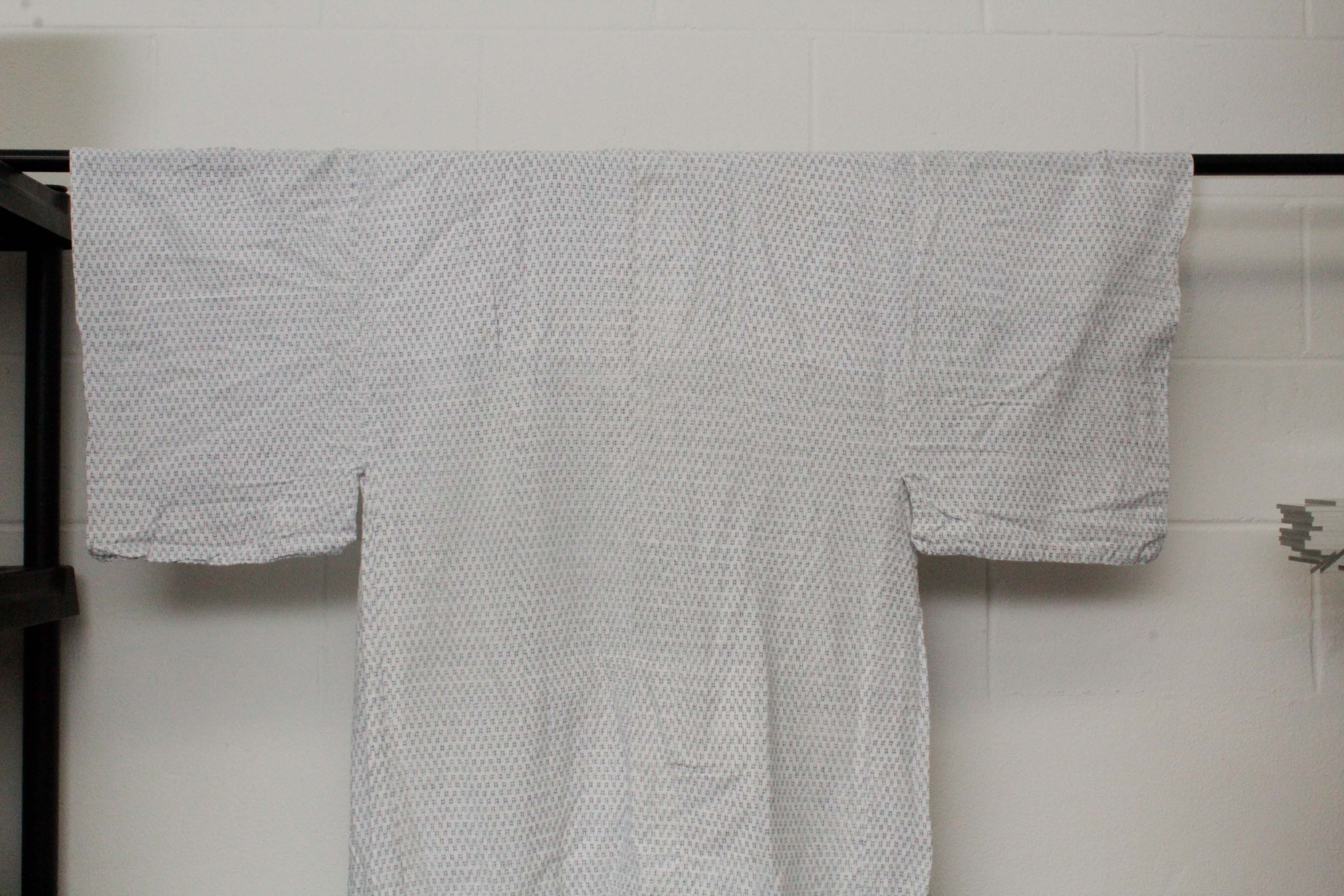 Men's Circa 1900s Antique Handwoven Cotton Kasuri Kimono
