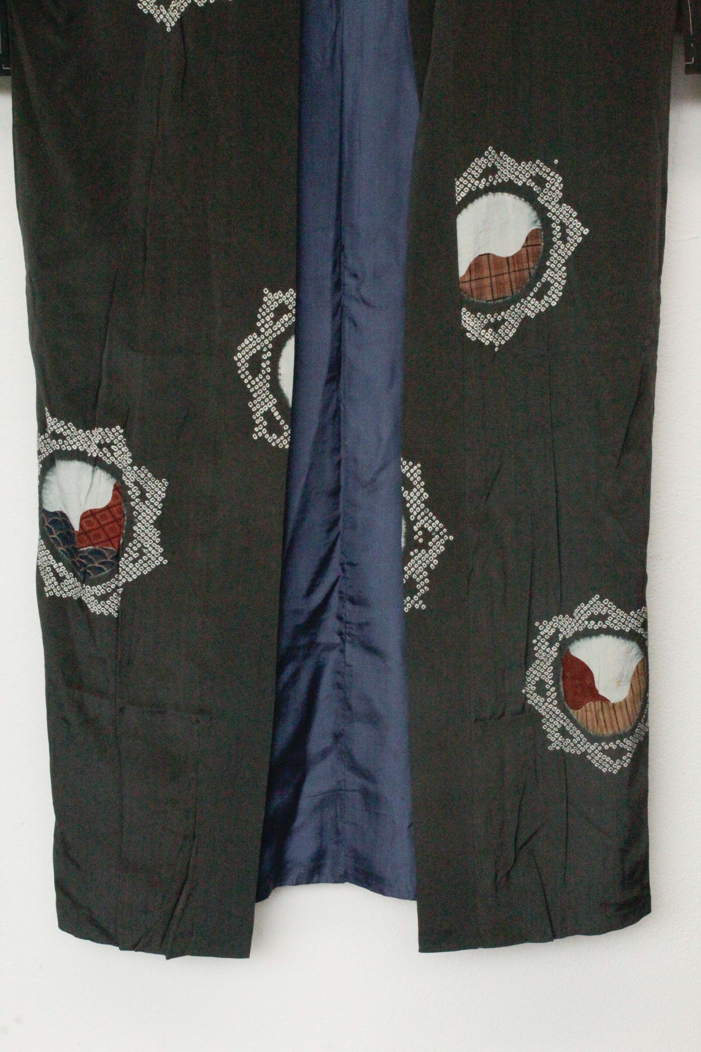 Circa 1900 Antique Handwoven Hemp and Silk Crepe Kimono