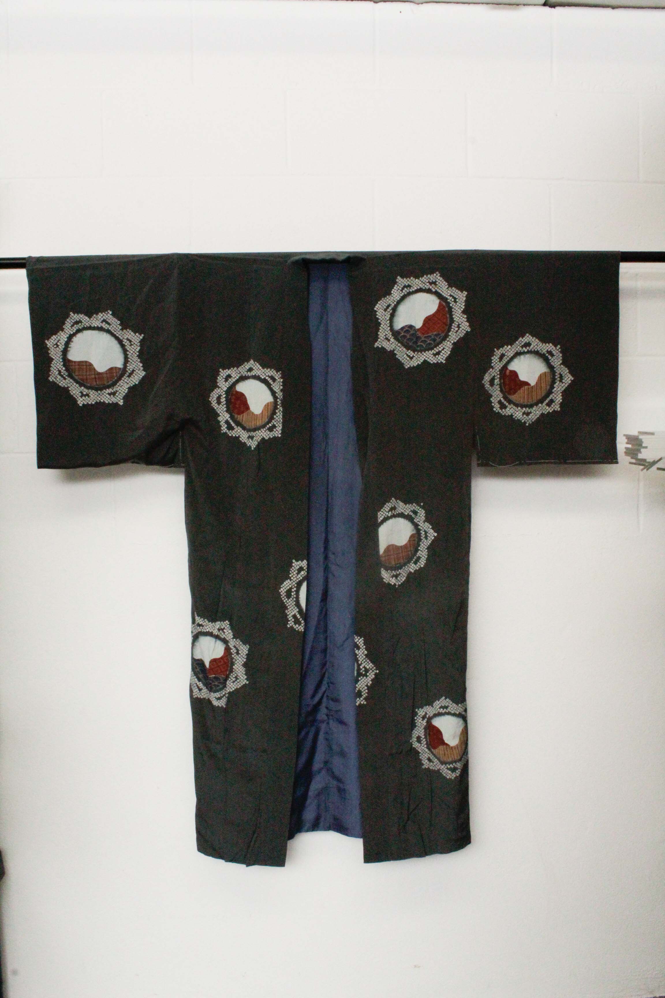 Circa 1900 Antique Handwoven Hemp and Silk Crepe Kimono