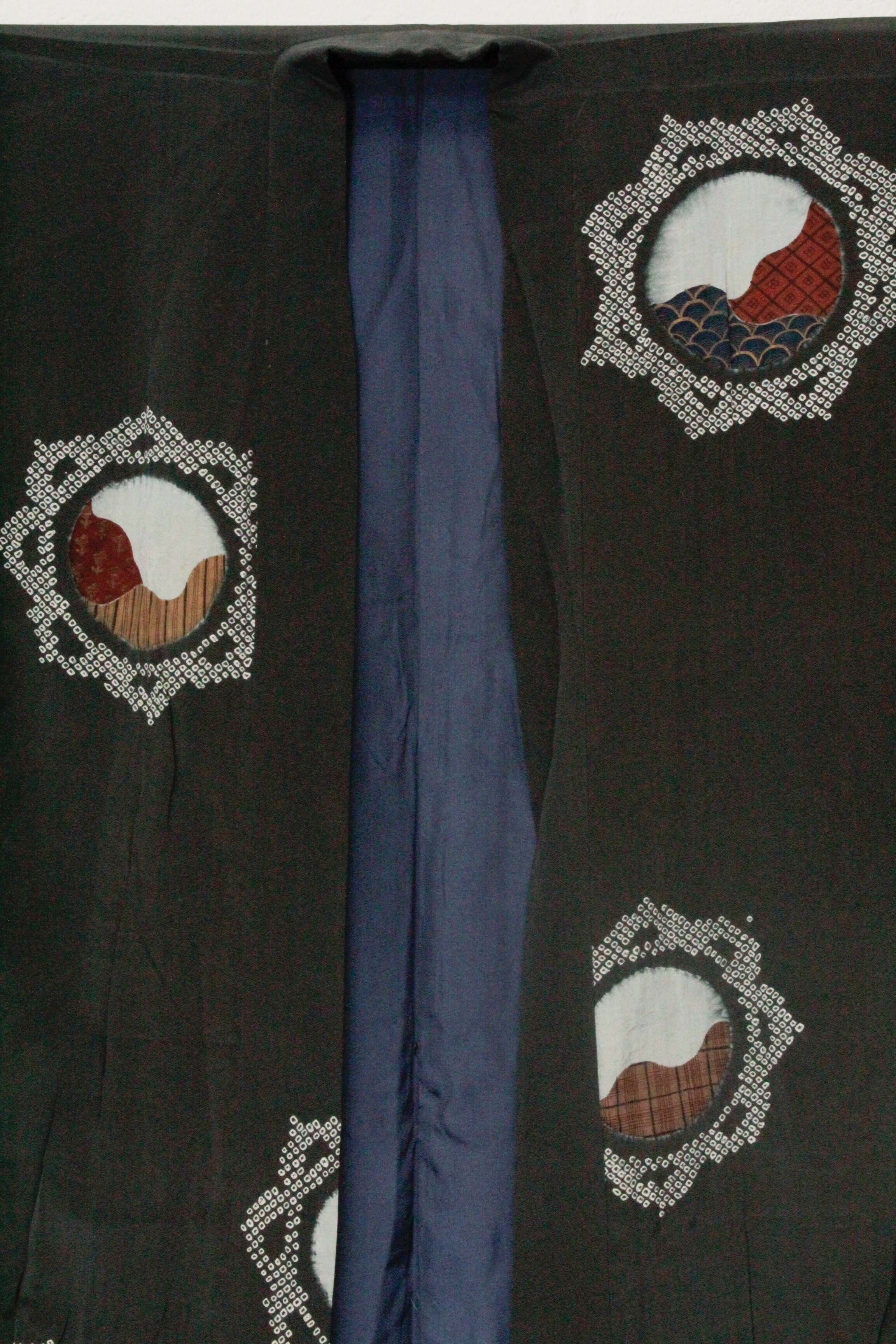 Circa 1900 Antique Handwoven Hemp and Silk Crepe Kimono