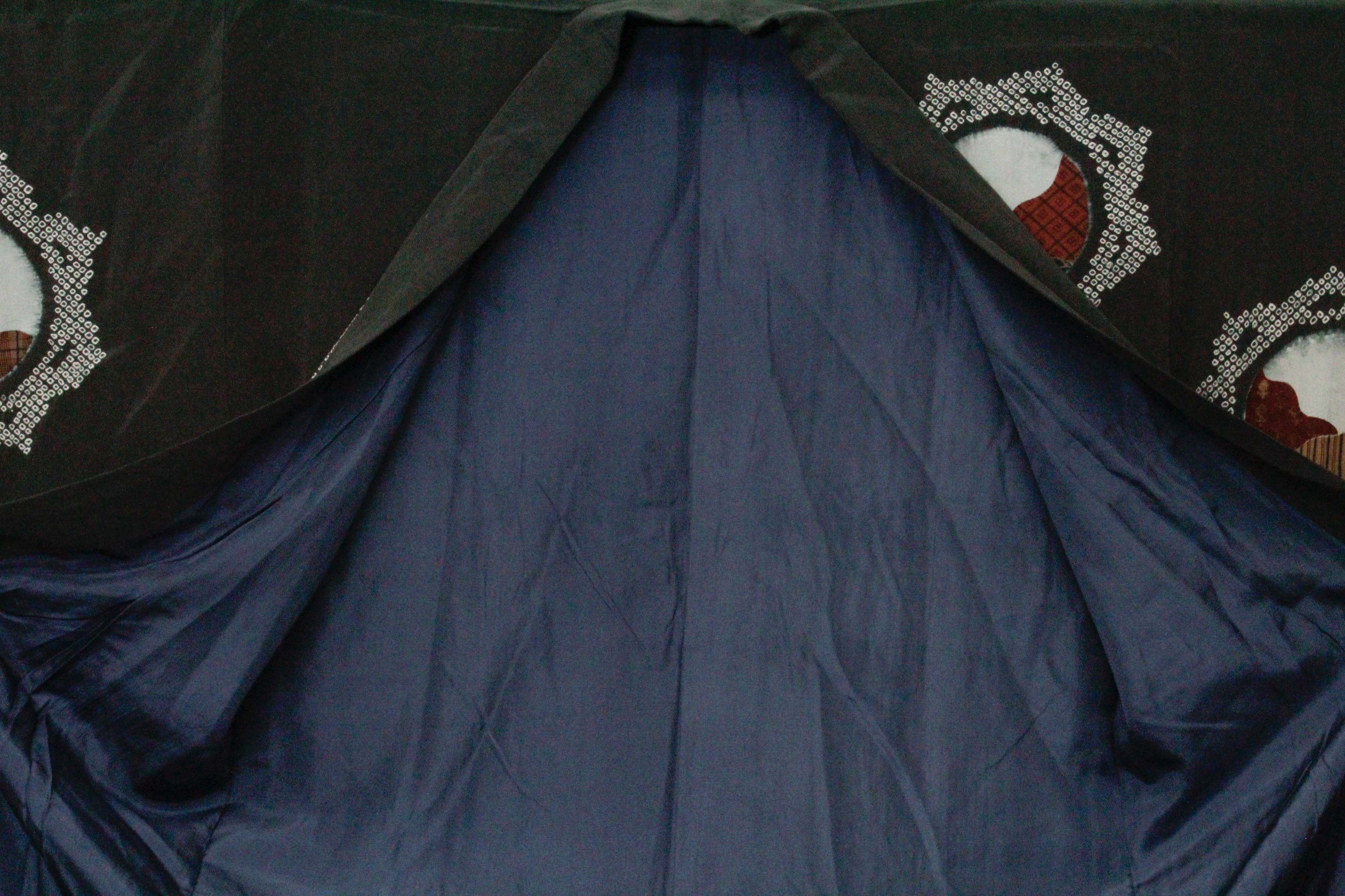 Circa 1900 Antique Handwoven Hemp and Silk Crepe Kimono