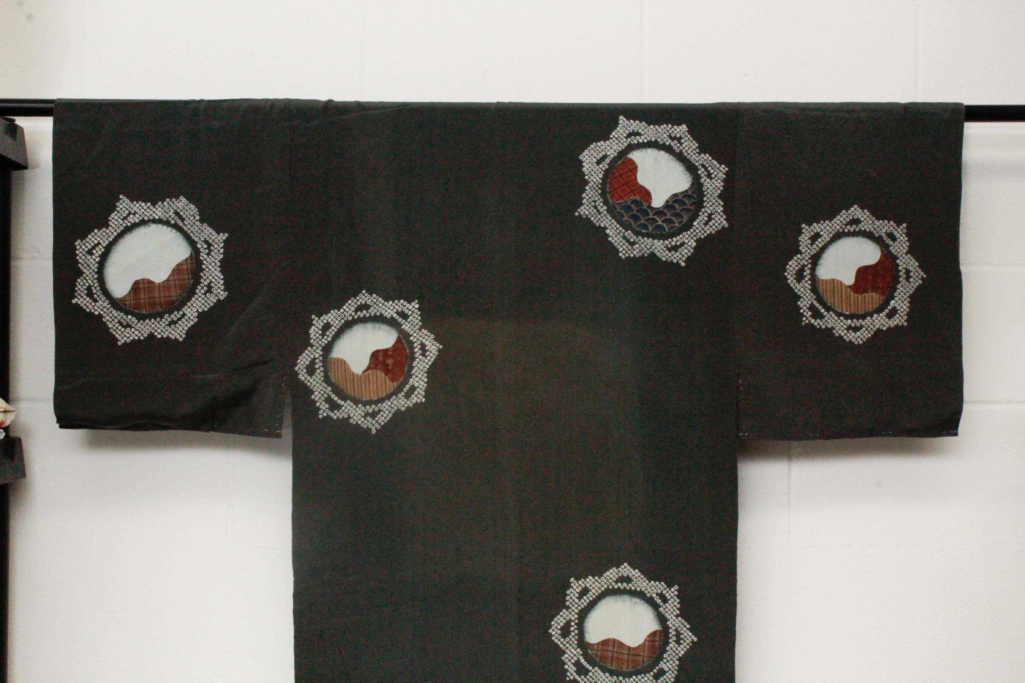 Circa 1900 Antique Handwoven Hemp and Silk Crepe Kimono