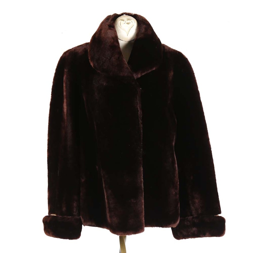 Wm. H. Block Dyed Lamb Mouton Fur Coat