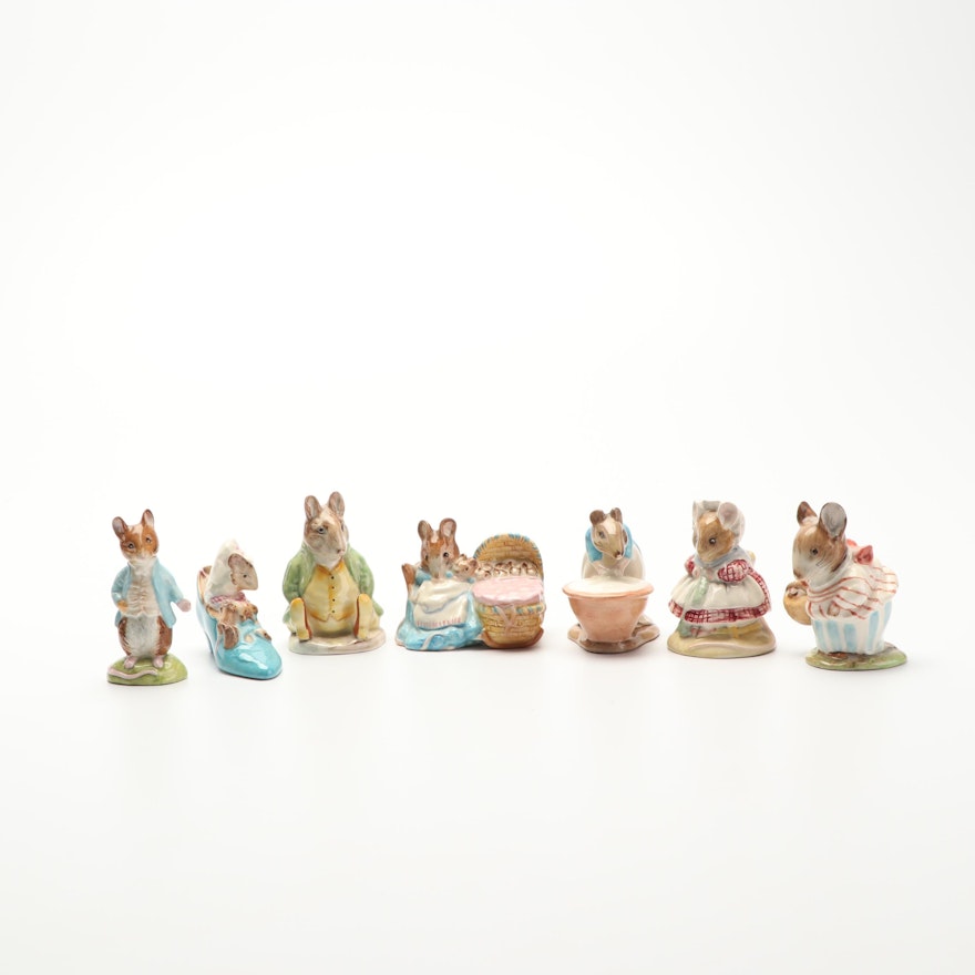 Beatrix Potter Porcelain Mice Figurines by F. Warne & Co.