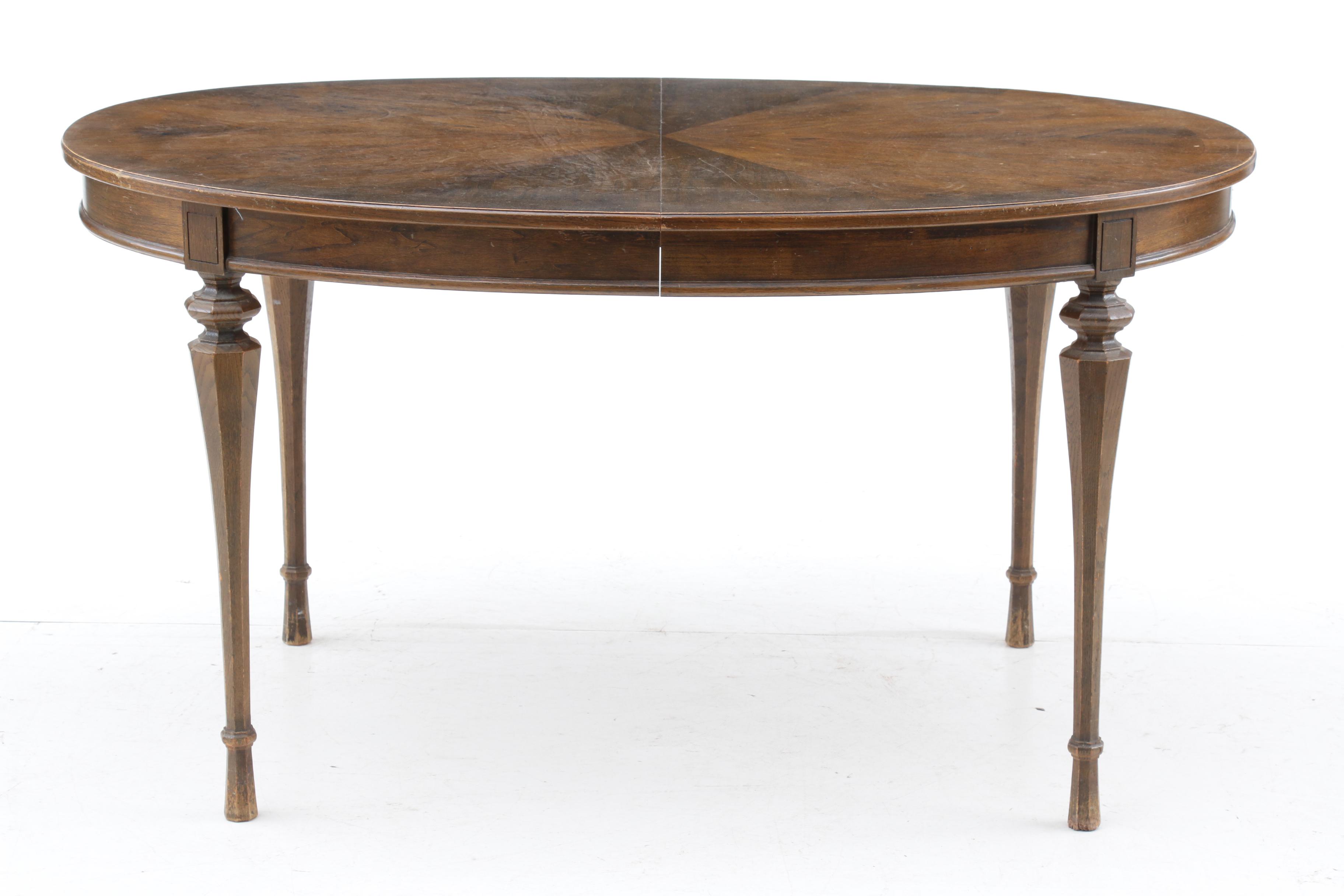 Louis XVI Style Mixed Wood Dining Table, Mid 20th Century