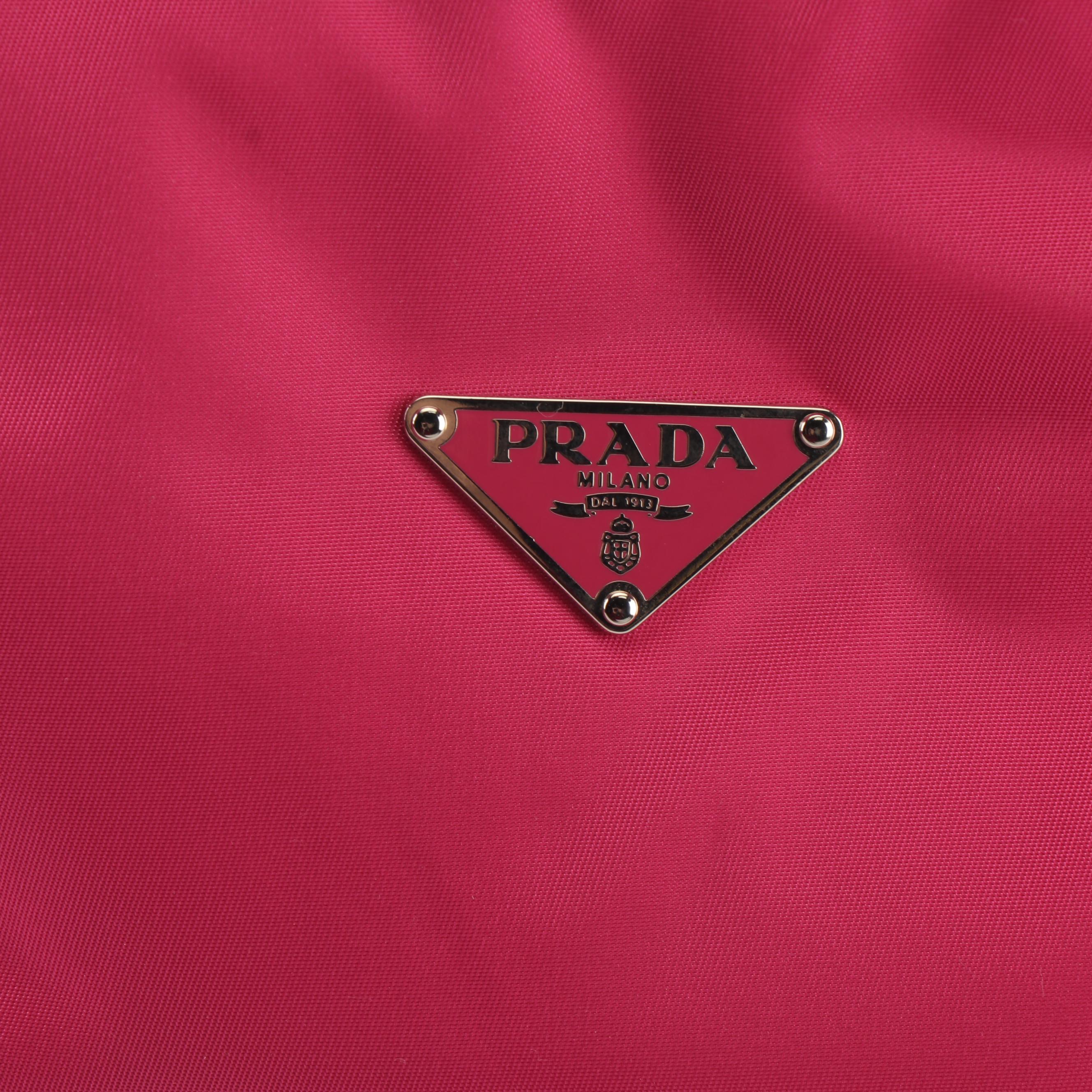 Prada Tessuto Sacca Fuchsia Pink Nylon Handbag