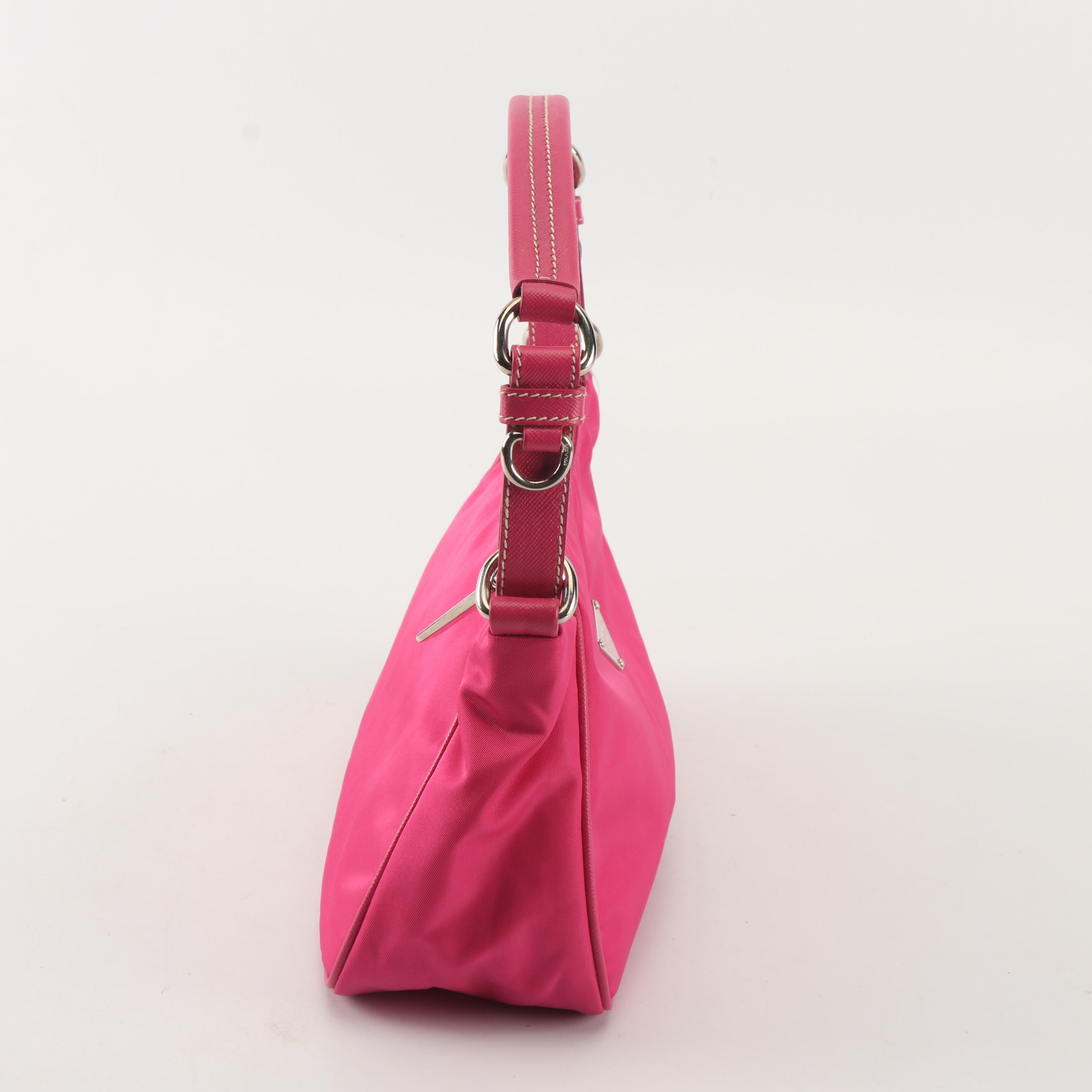 Prada Tessuto Sacca Fuchsia Pink Nylon Handbag