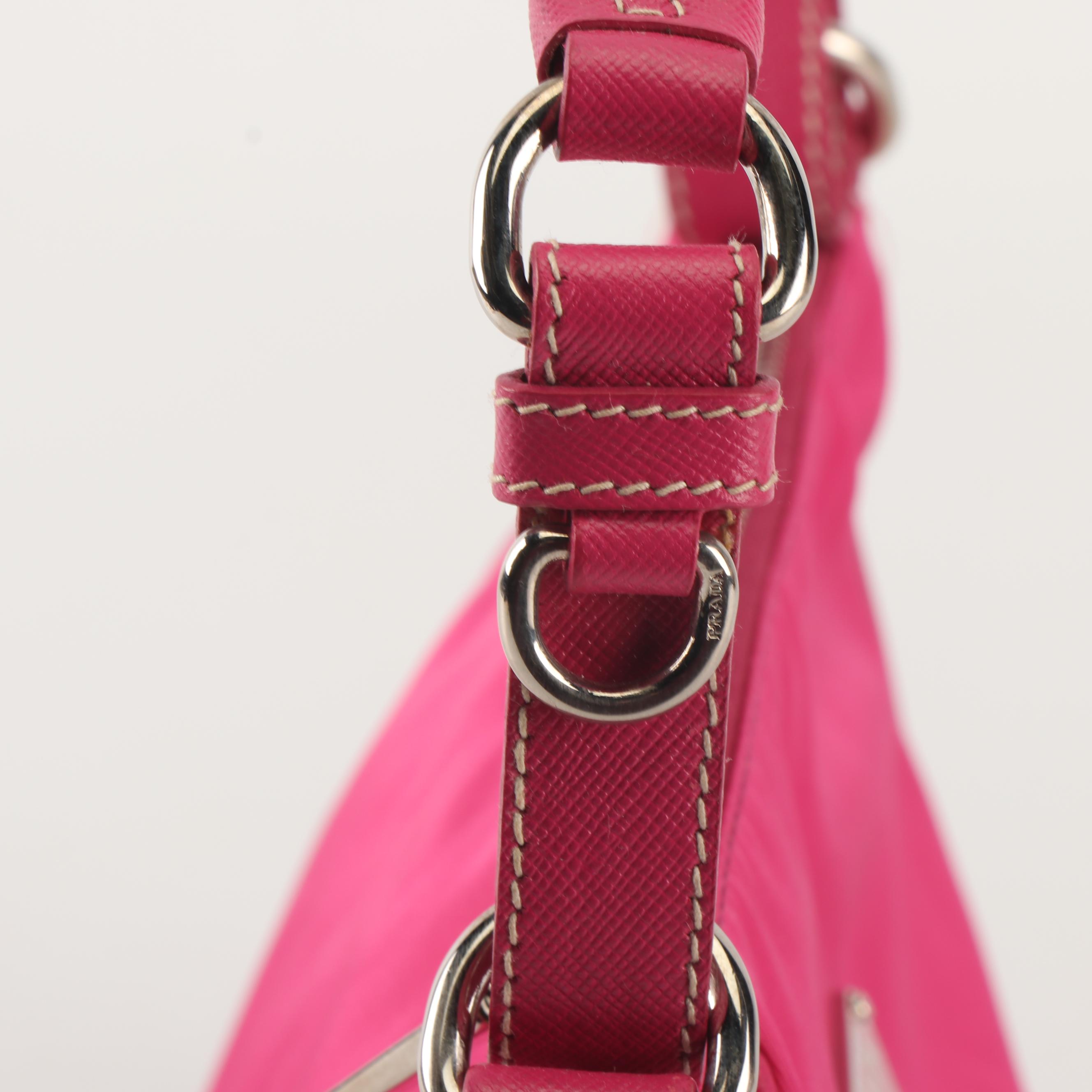 Prada Tessuto Sacca Fuchsia Pink Nylon Handbag