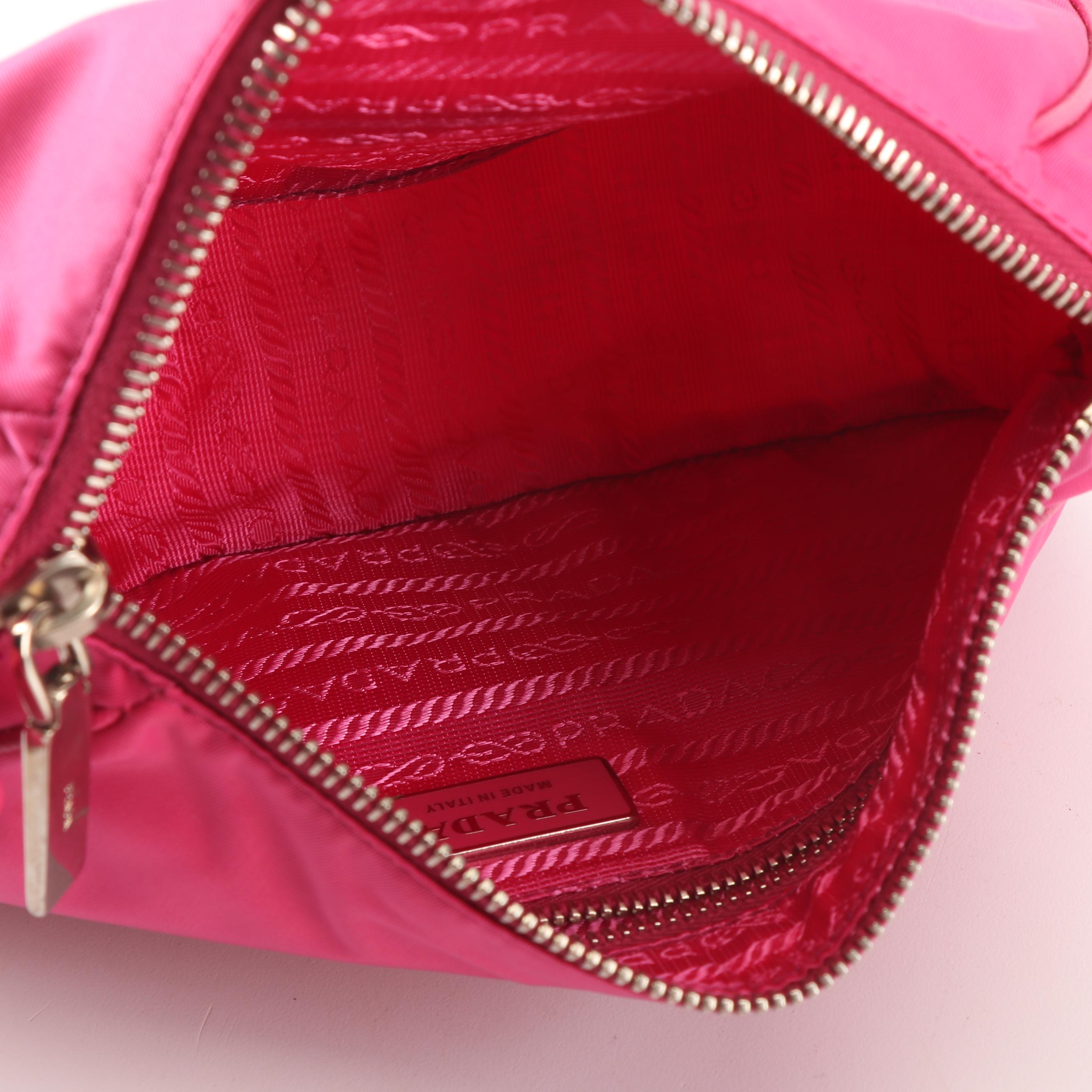 Prada Tessuto Sacca Fuchsia Pink Nylon Handbag