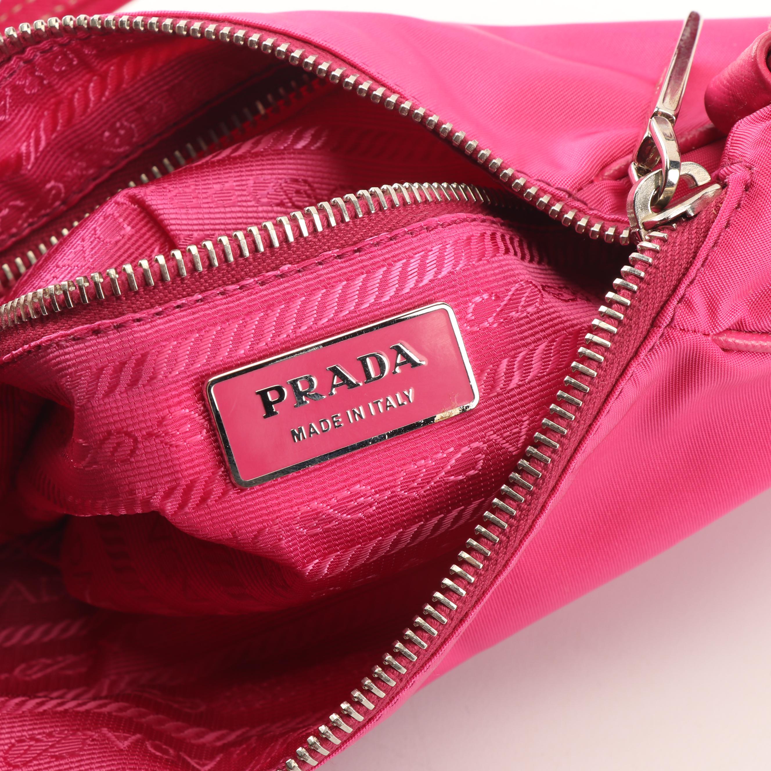 Prada Tessuto Sacca Fuchsia Pink Nylon Handbag