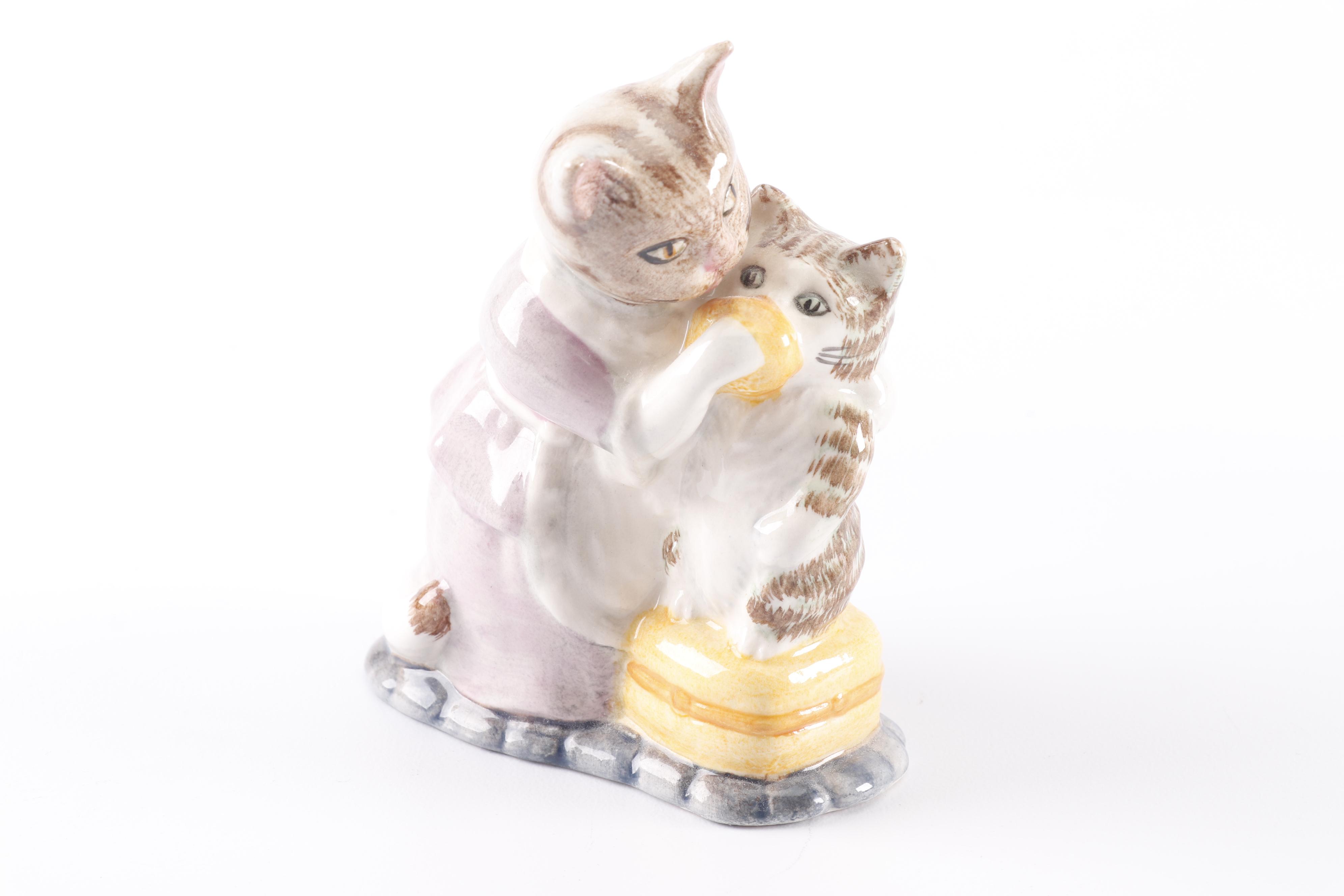 Beswick Beatrix Potter Porcelain Cat Figurines by F. Warne