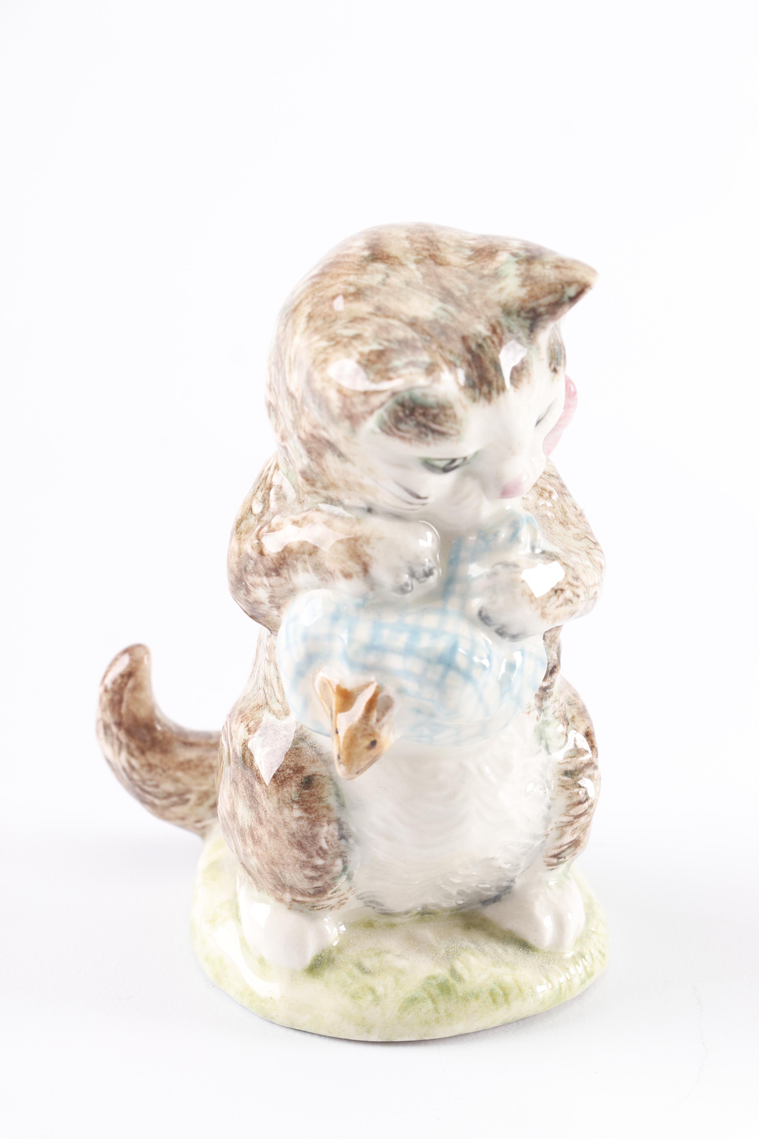 Beswick Beatrix Potter Porcelain Cat Figurines by F. Warne