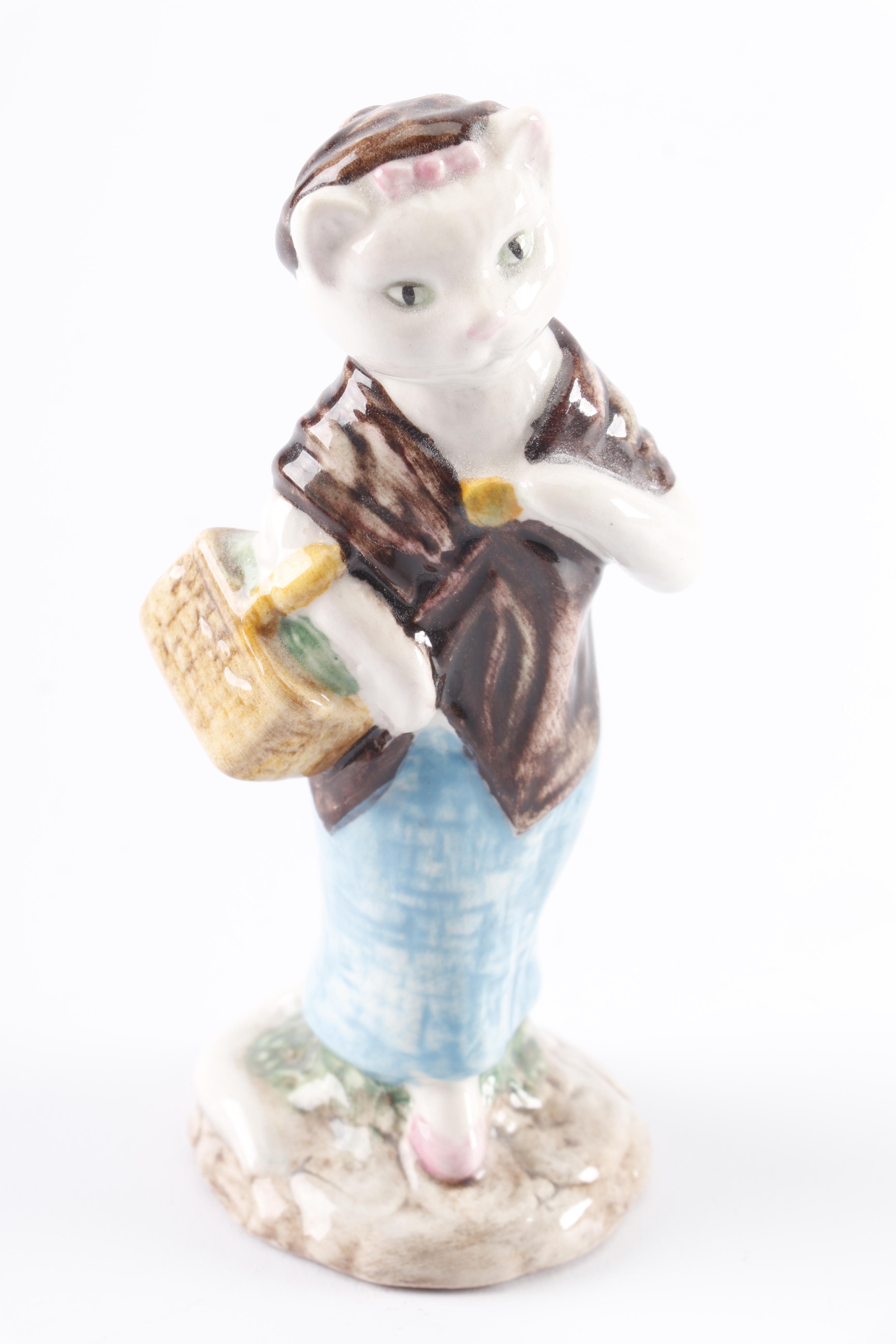 Beswick Beatrix Potter Porcelain Cat Figurines by F. Warne