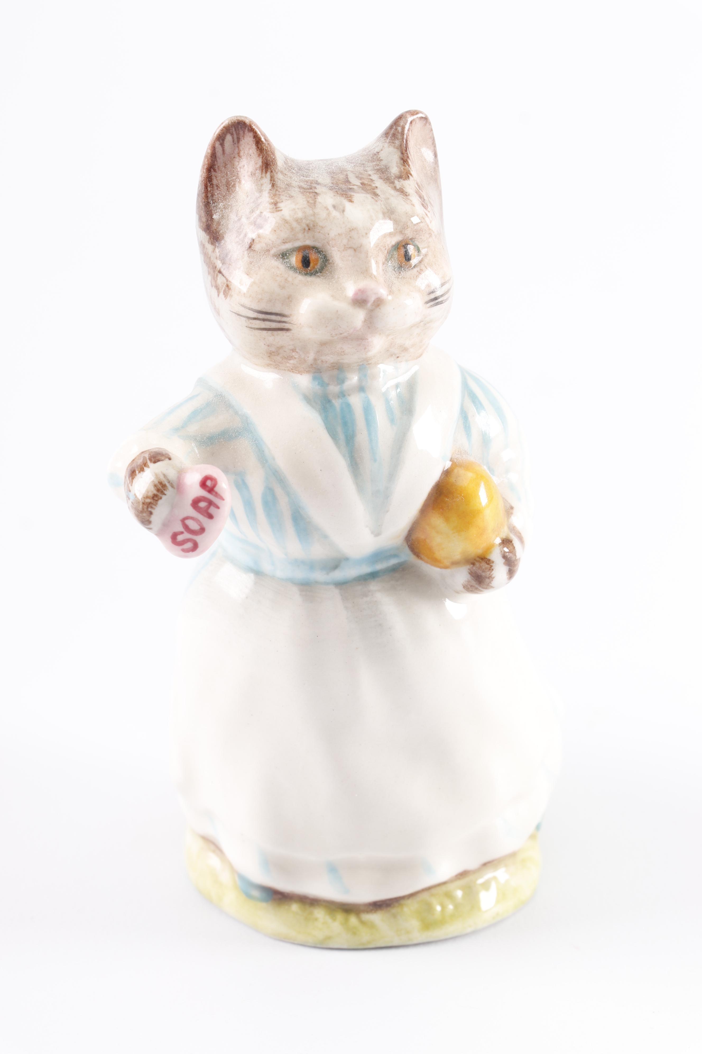 Beswick Beatrix Potter Porcelain Cat Figurines by F. Warne