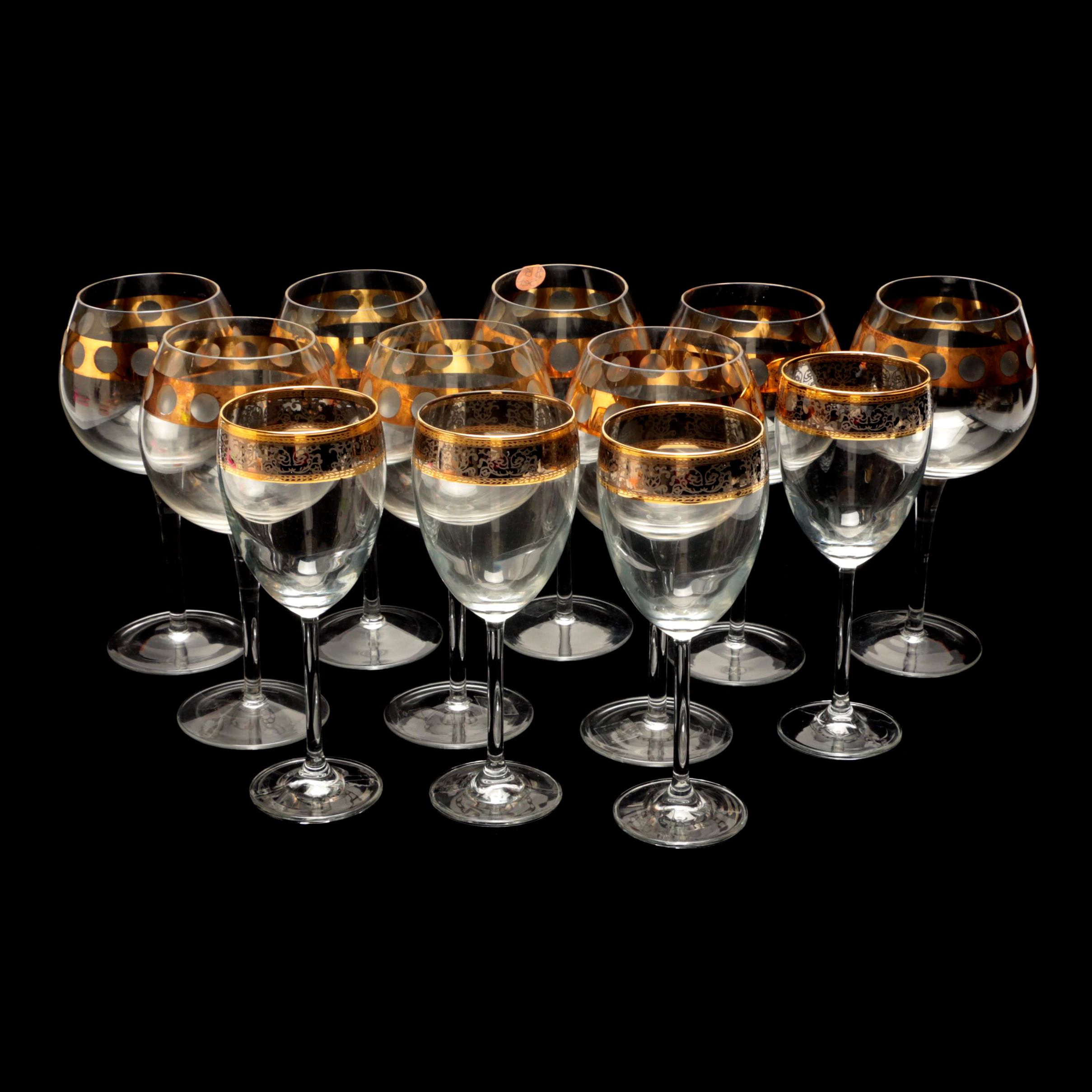 Crystal Stemware Wine Glasses Including "Luminescence" from Romania