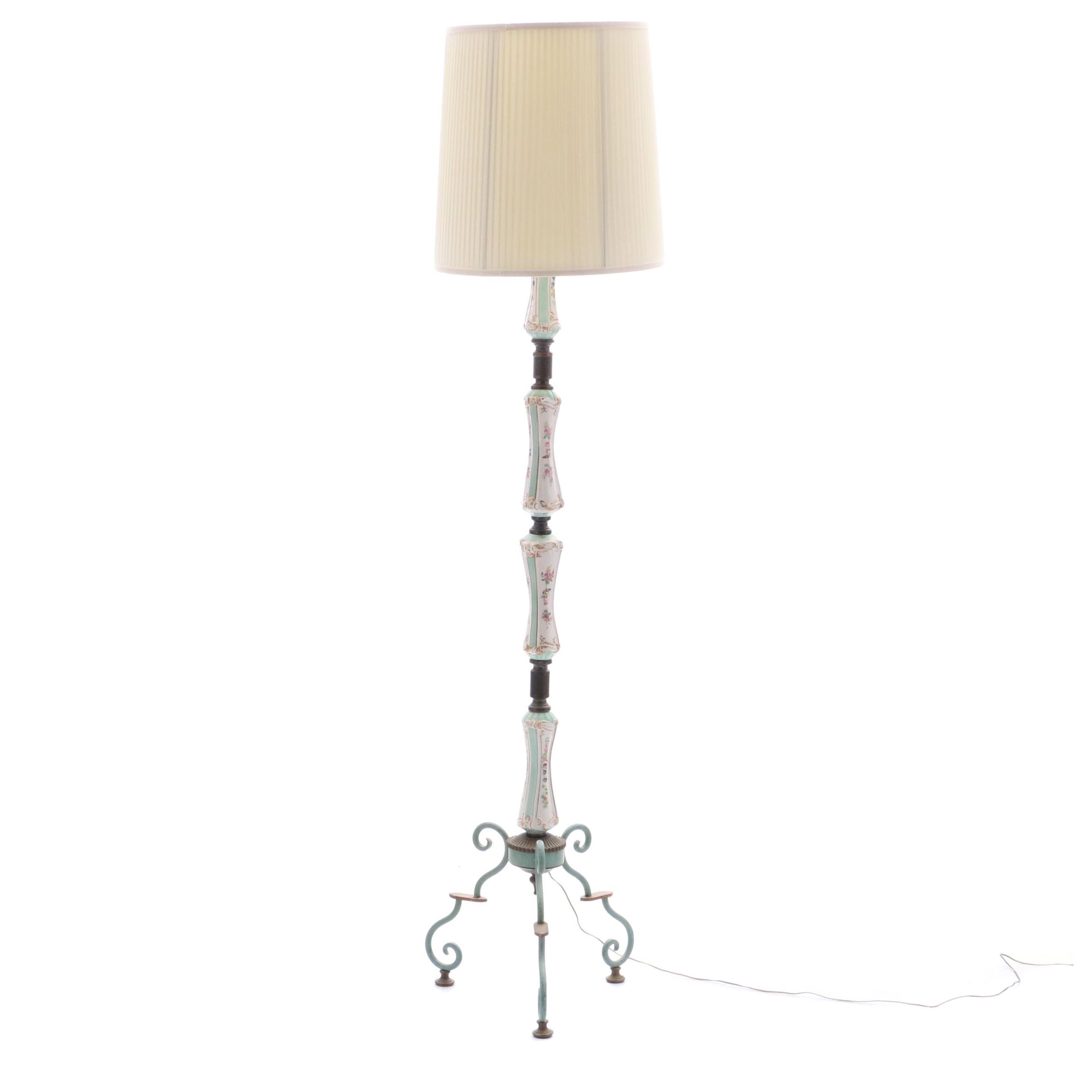 Hand-Painted Porcelain Floor Lamp