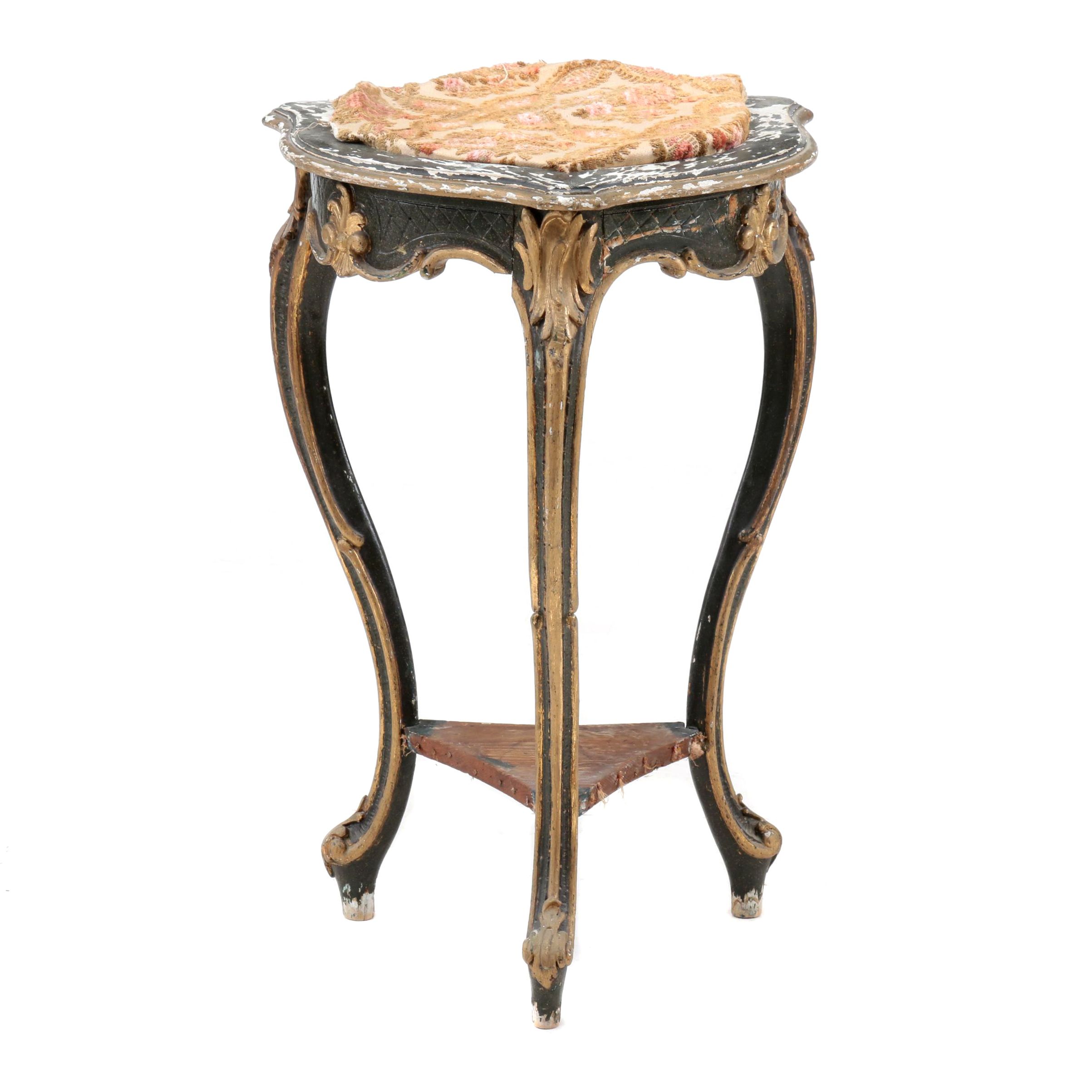 Victorian Giltwood and Green Painted Occasional Table