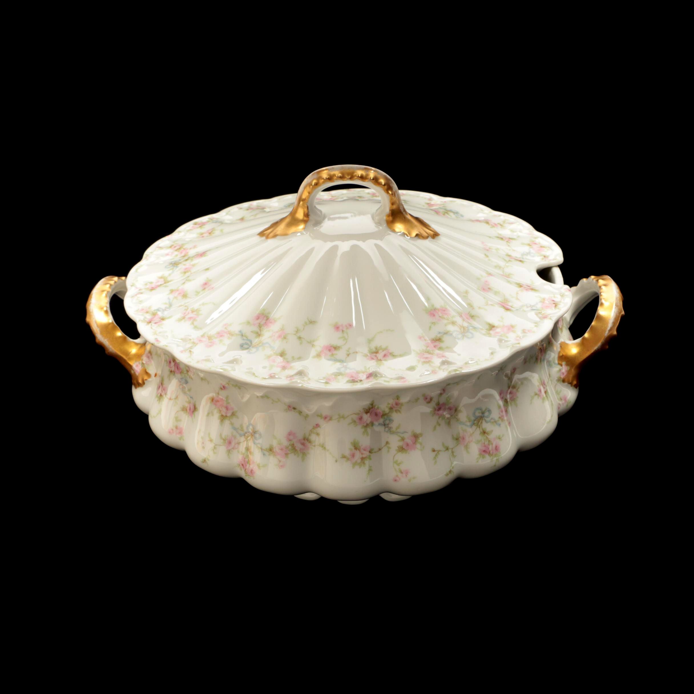 Theodore Haviland Limoges Floral Porcelain Soup Tureen