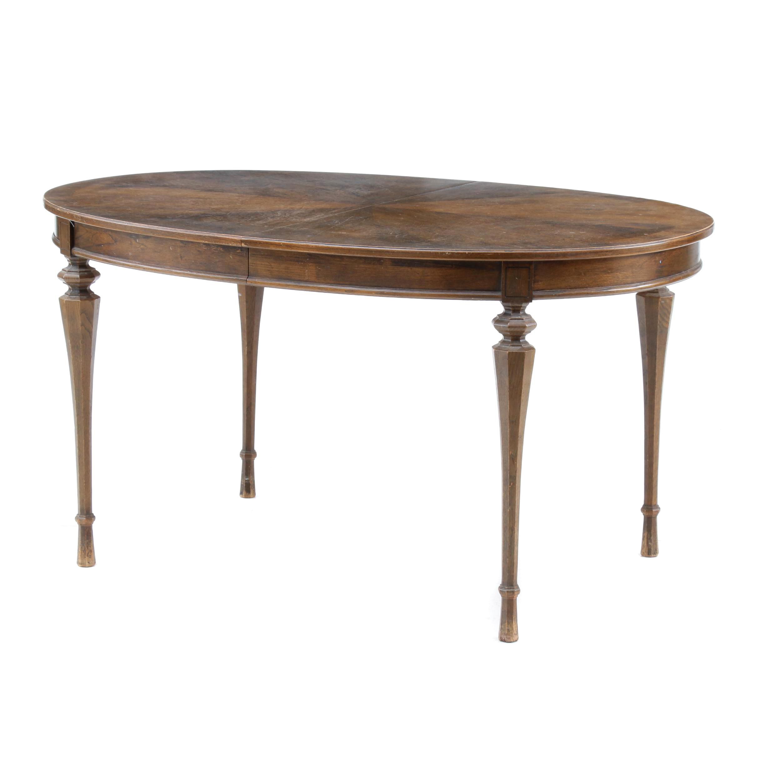 Louis XVI Style Mixed Wood Dining Table, Mid 20th Century