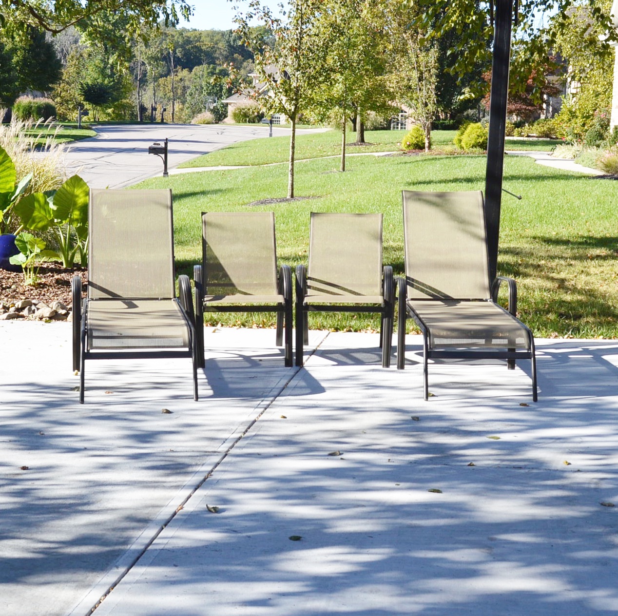 Pair of Chaise Pool Loungers and Chairs