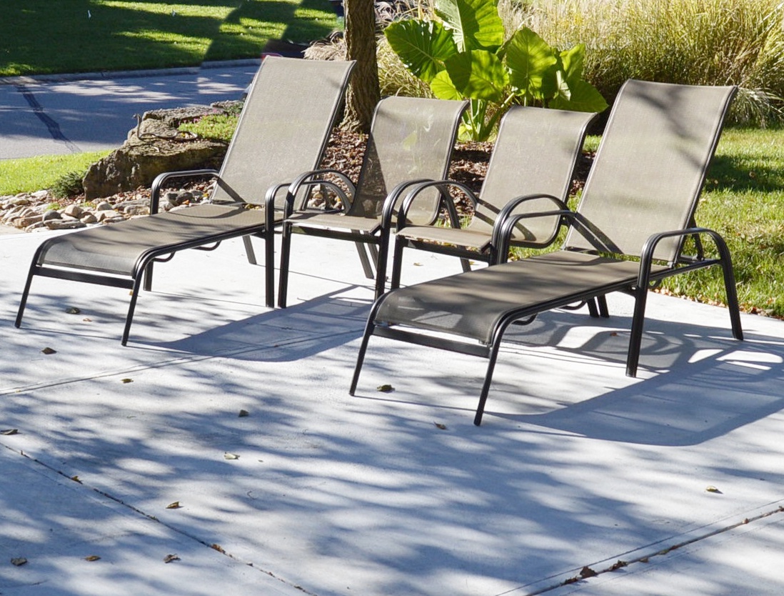 Pair of Chaise Pool Loungers and Chairs