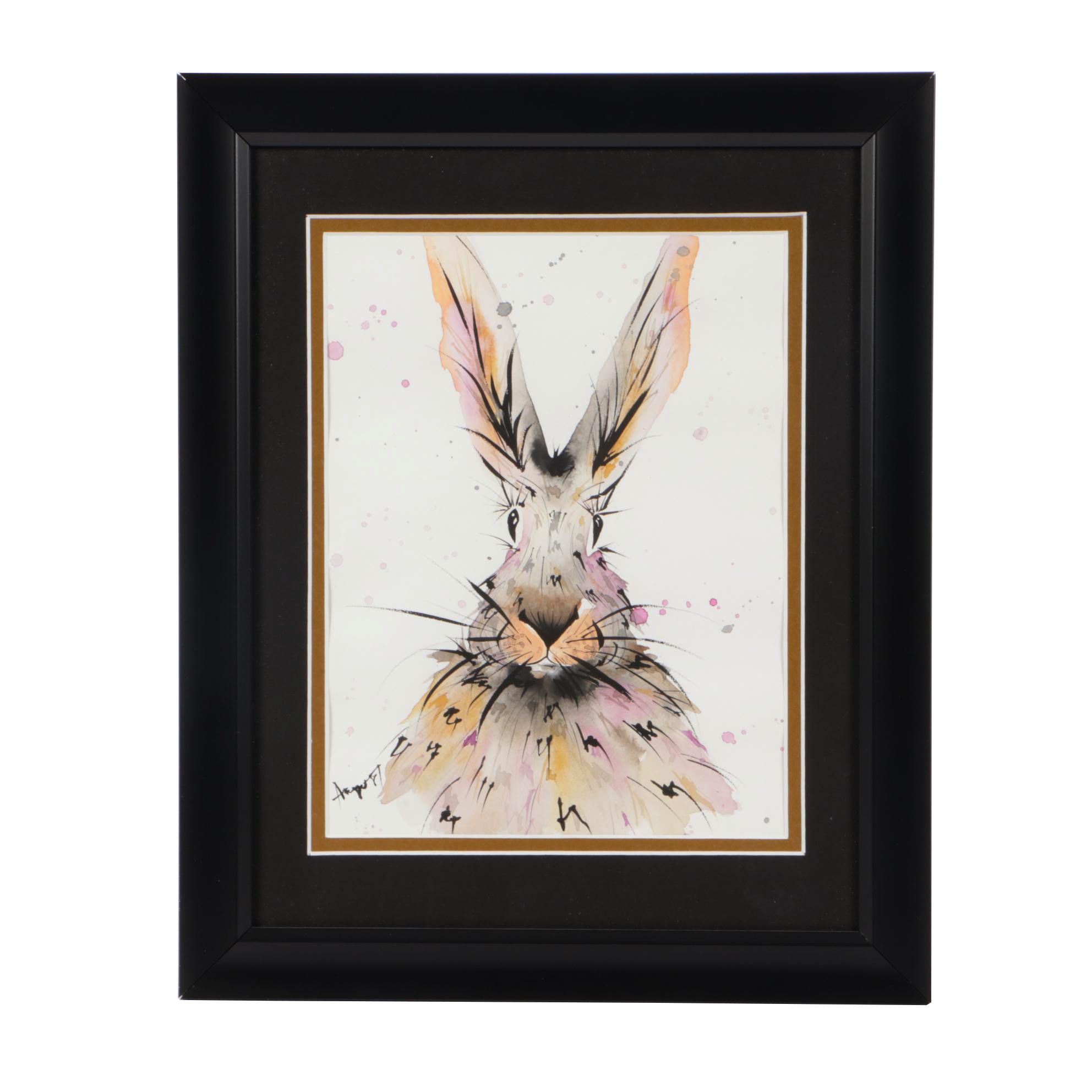 Angor Contemporary Gouache and Watercolor Rabbit Illustration