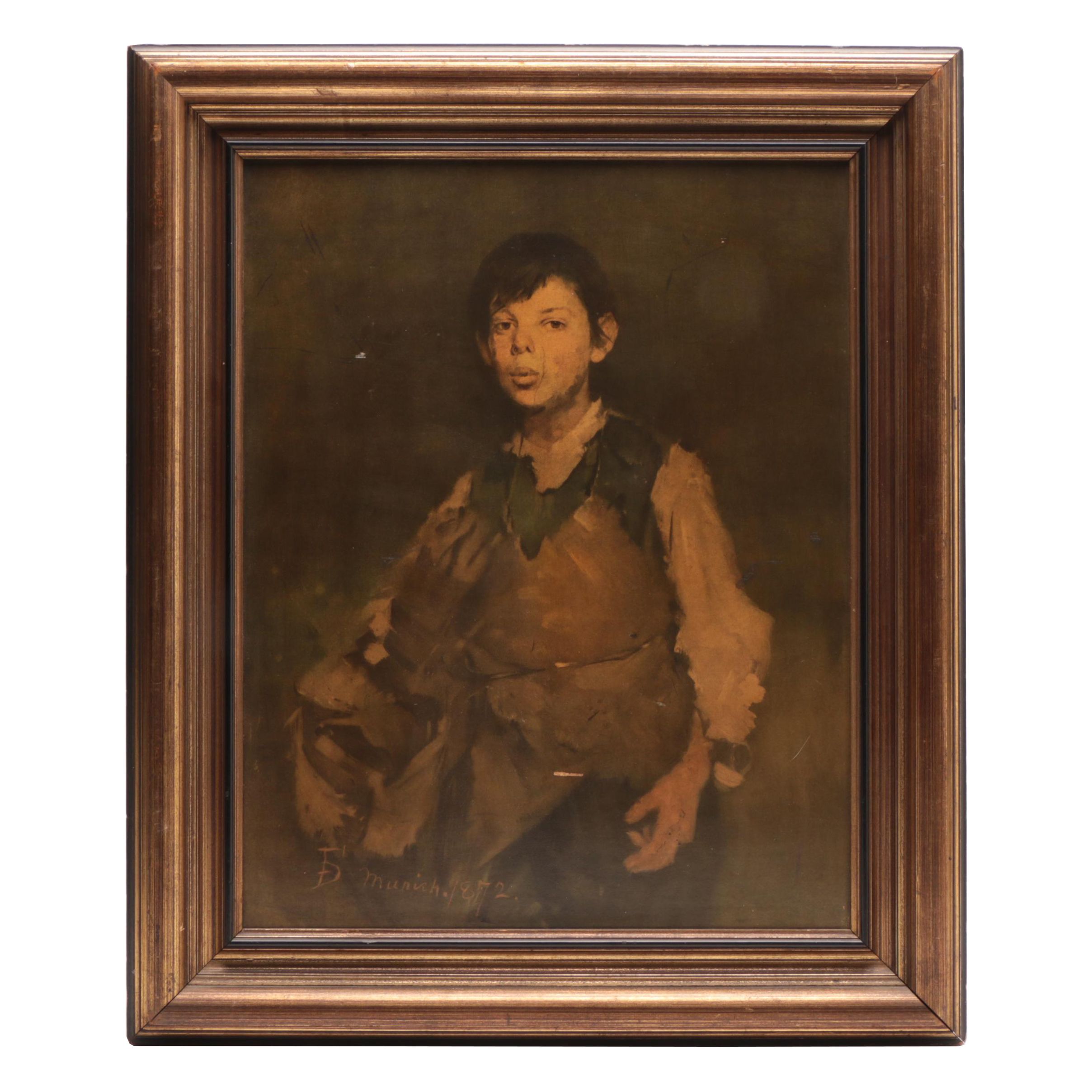 Halftone Print after Frank Duveneck "Whistling Boy"