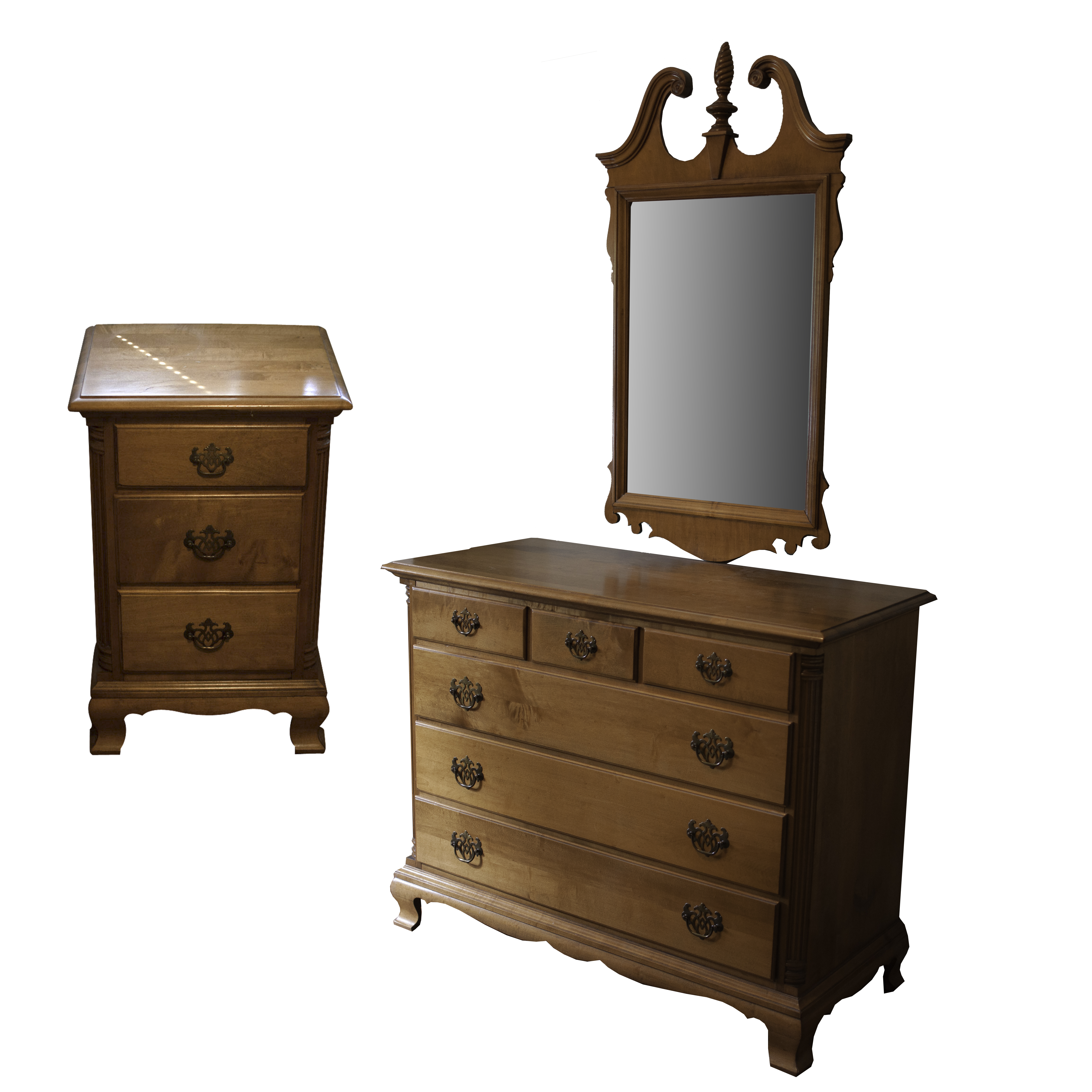 Federal Style Maple Dresser and Night Stand by Kling Furniture