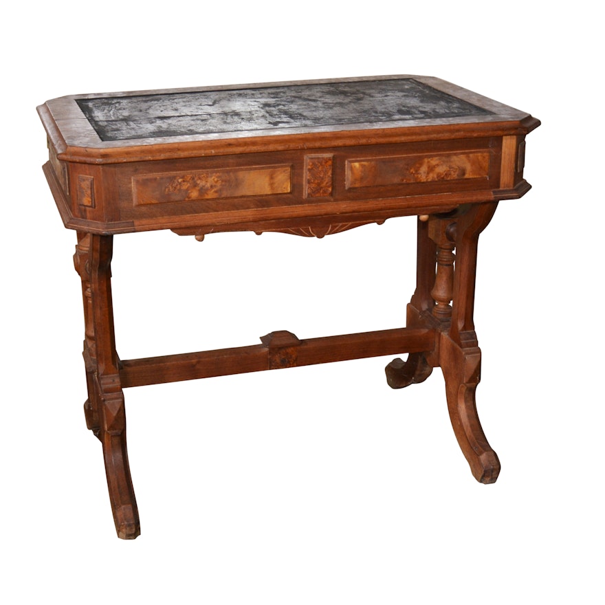 Victorian Walnut Writing Table, Late 19th/ Early 20th Century