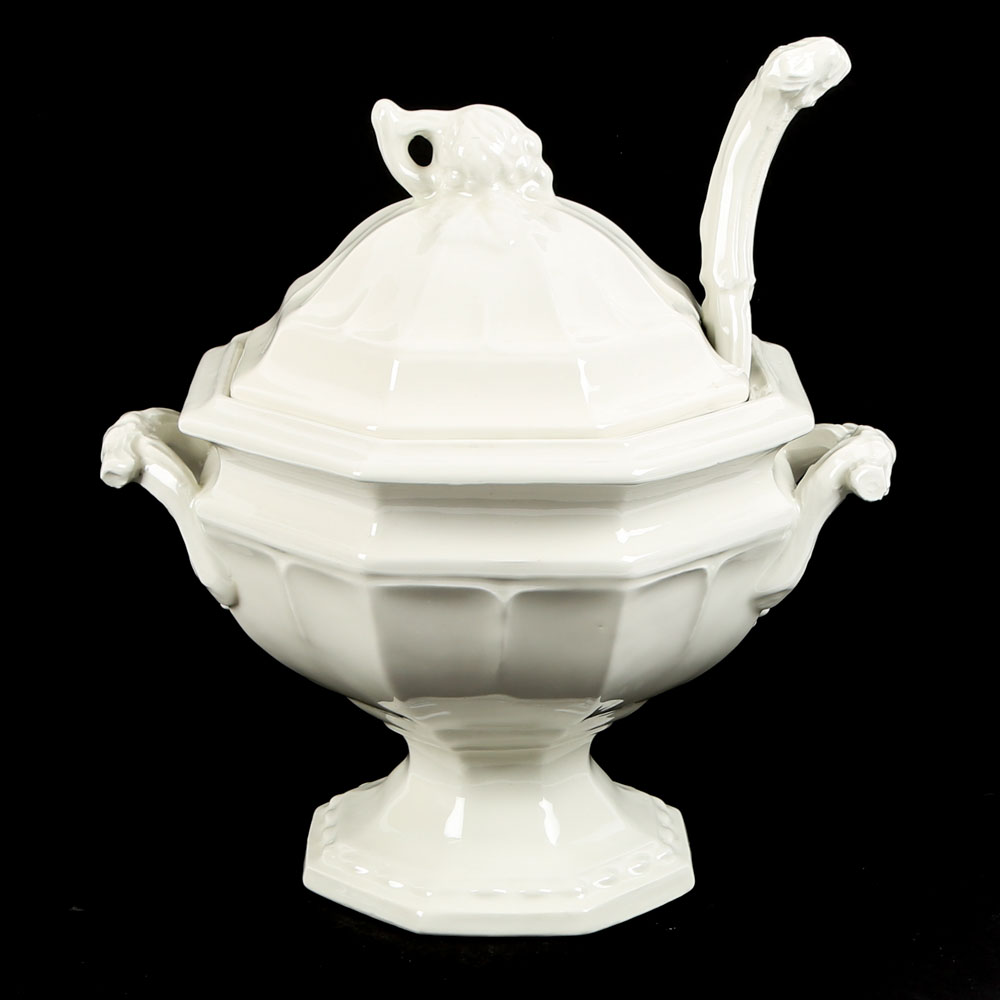 Vinatge Red Cliff Ironstone "Grape" Soup Tureen and Ladle