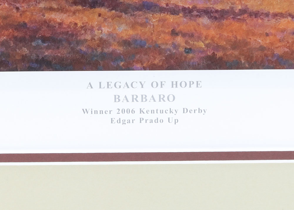Fred Stone Signed Limited Edition Lithograph "A Legacy of Hope - Barbaro"