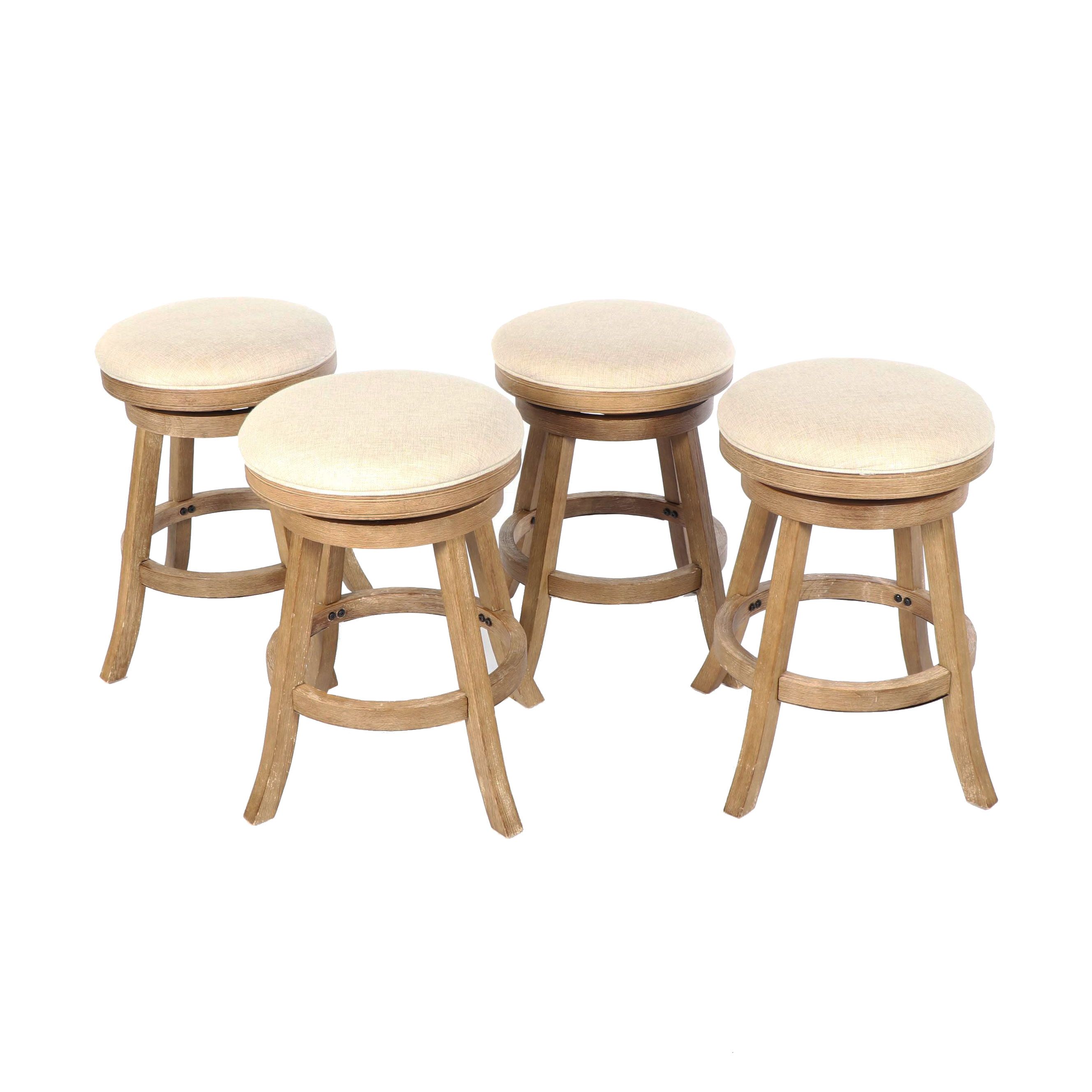 Four Engineered Wood Backless Stools, 21st Century