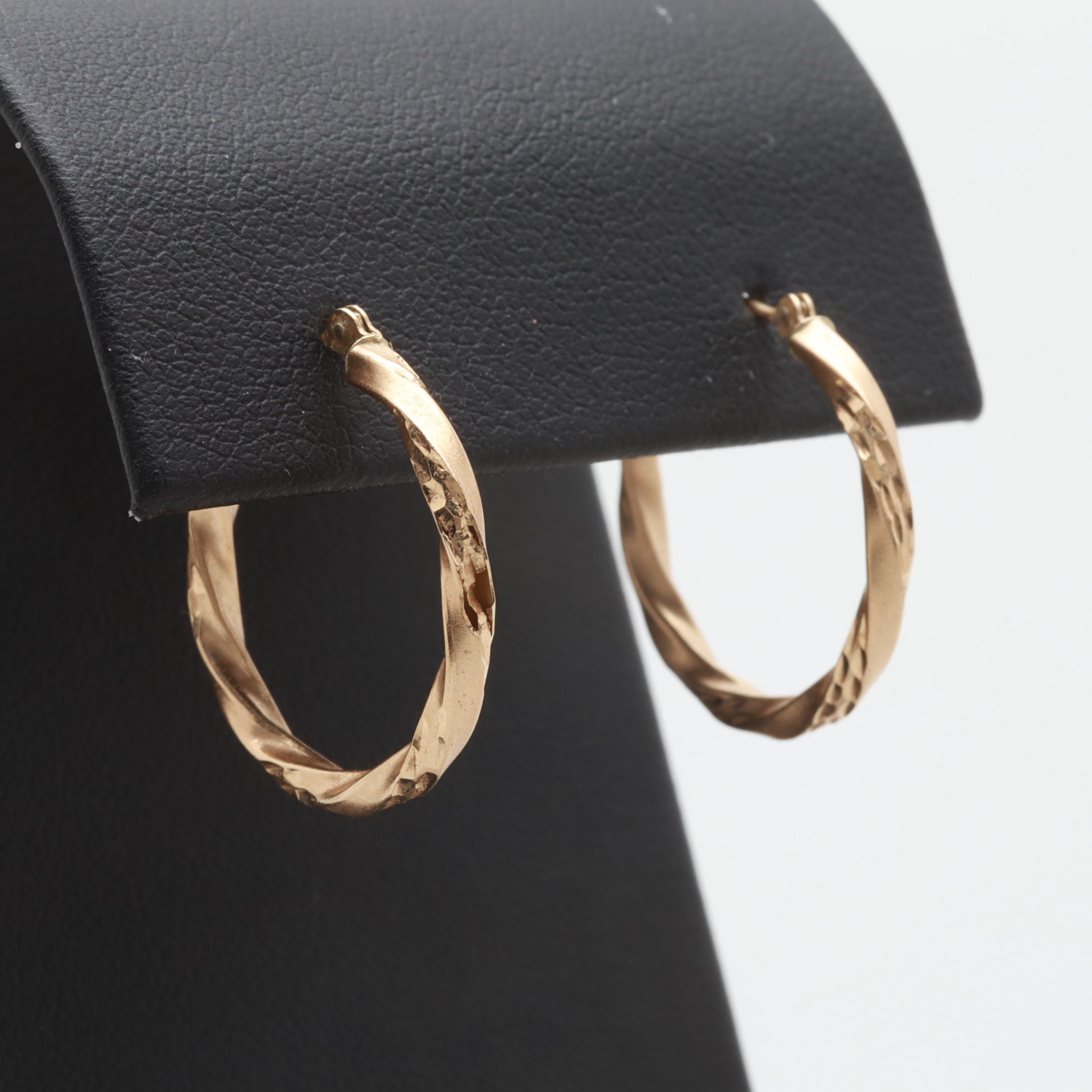 14K Yellow Gold Hoop Earrings