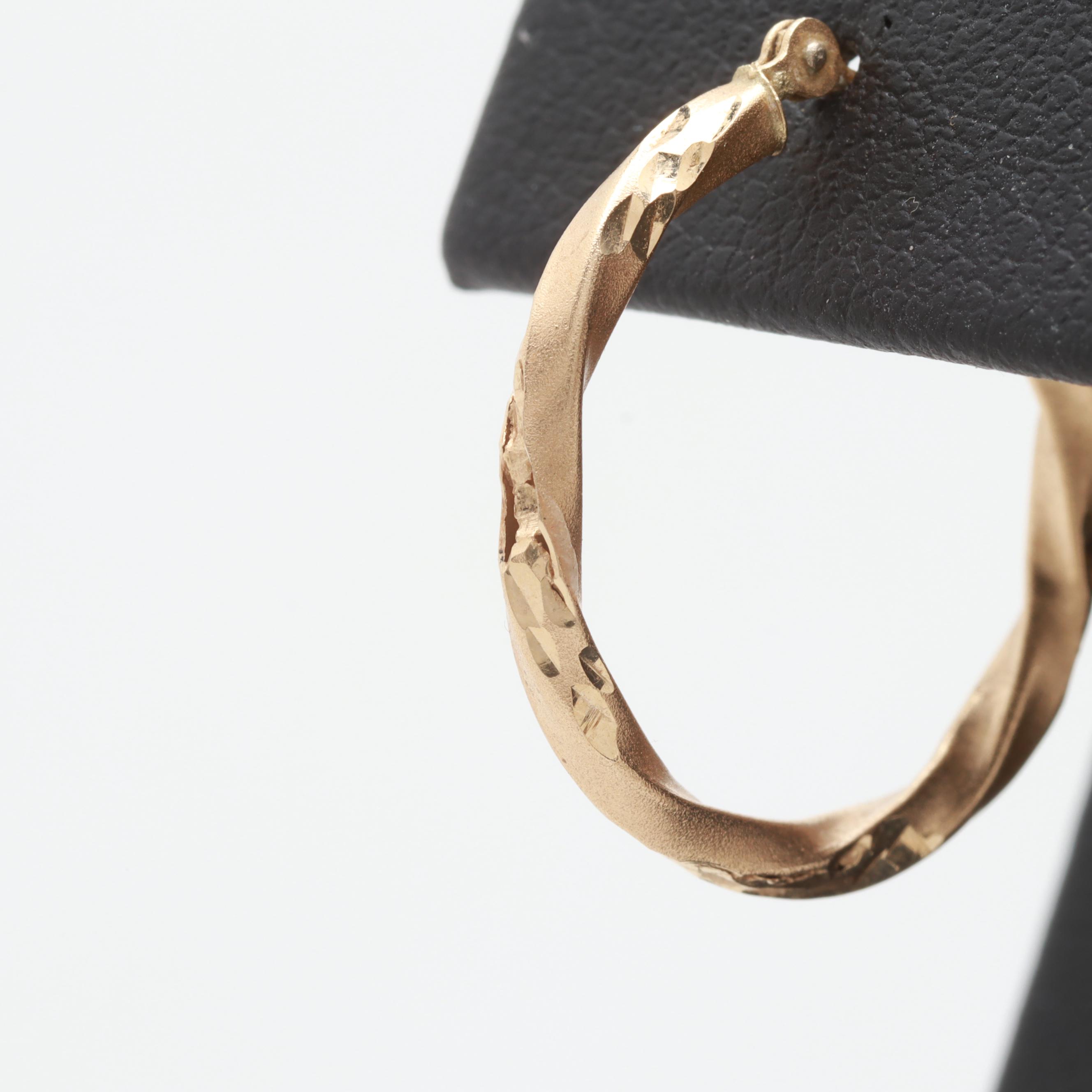 14K Yellow Gold Hoop Earrings
