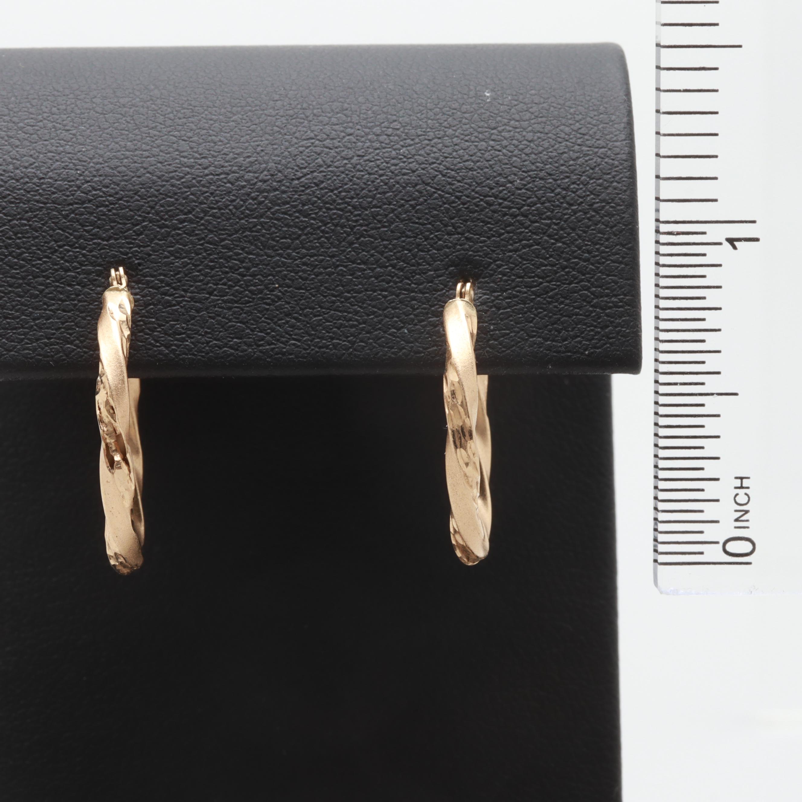 14K Yellow Gold Hoop Earrings