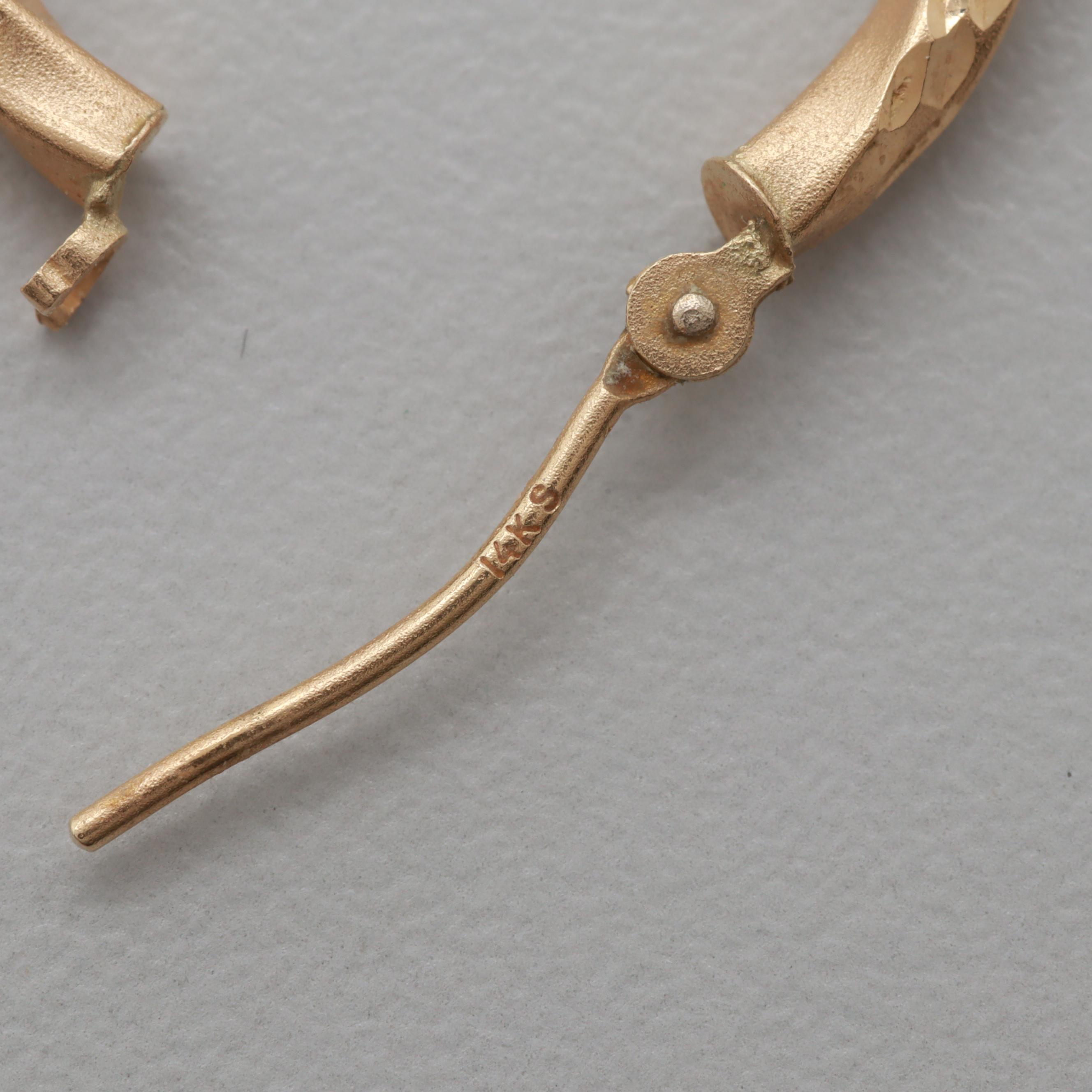 14K Yellow Gold Hoop Earrings