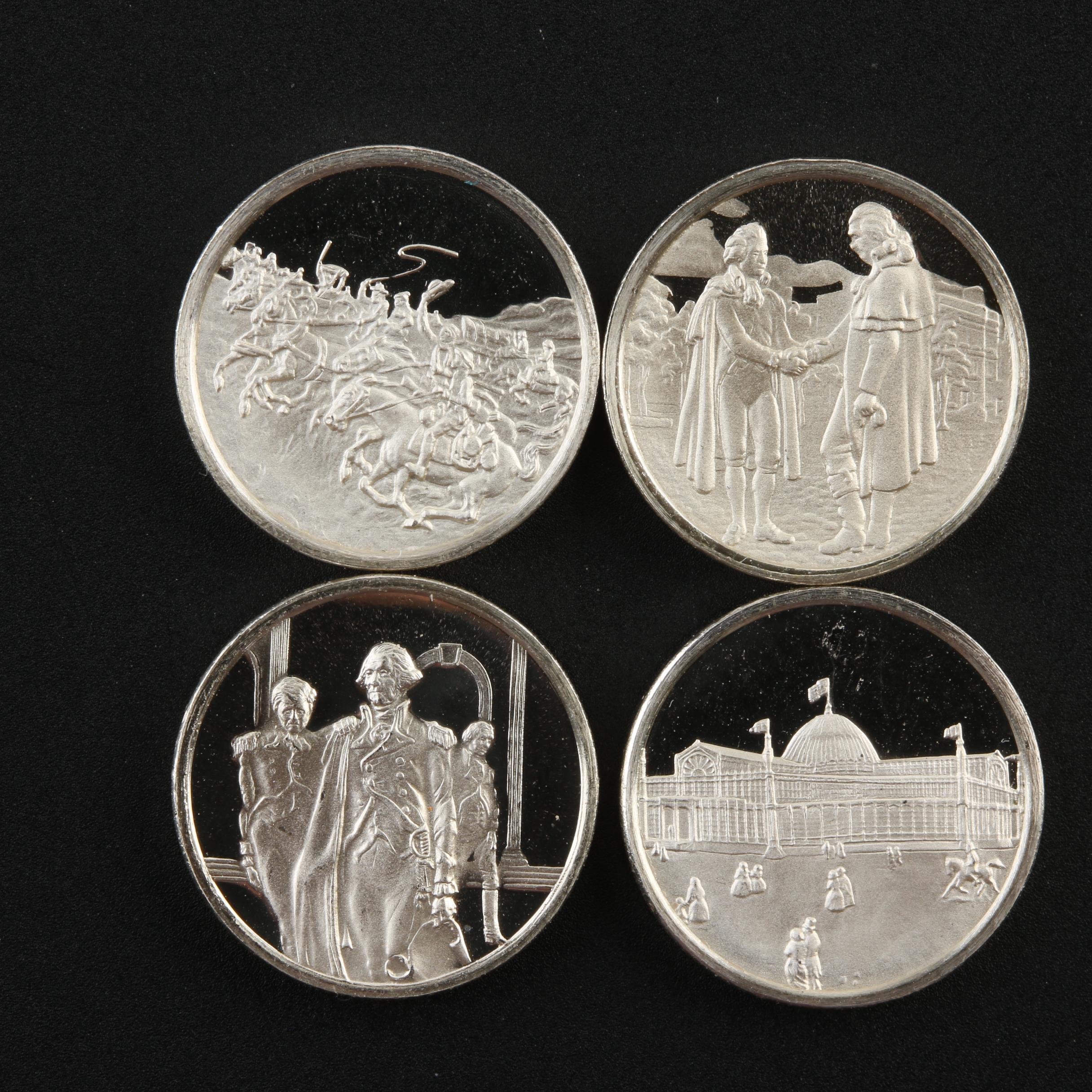 Twenty Franklin Mint "History of the United States" Miniature Silver Coins