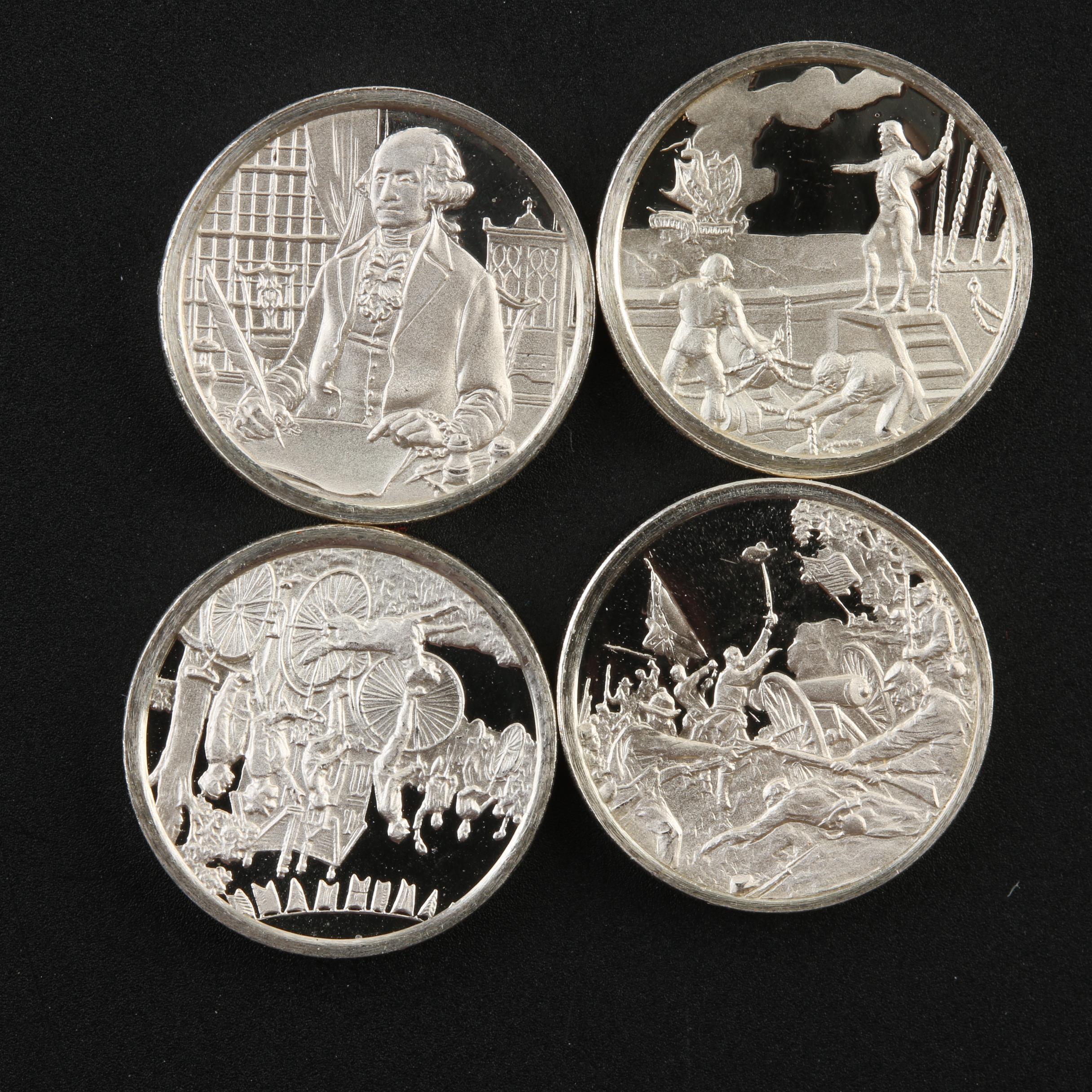 Twenty Franklin Mint "History of the United States" Miniature Silver Coins