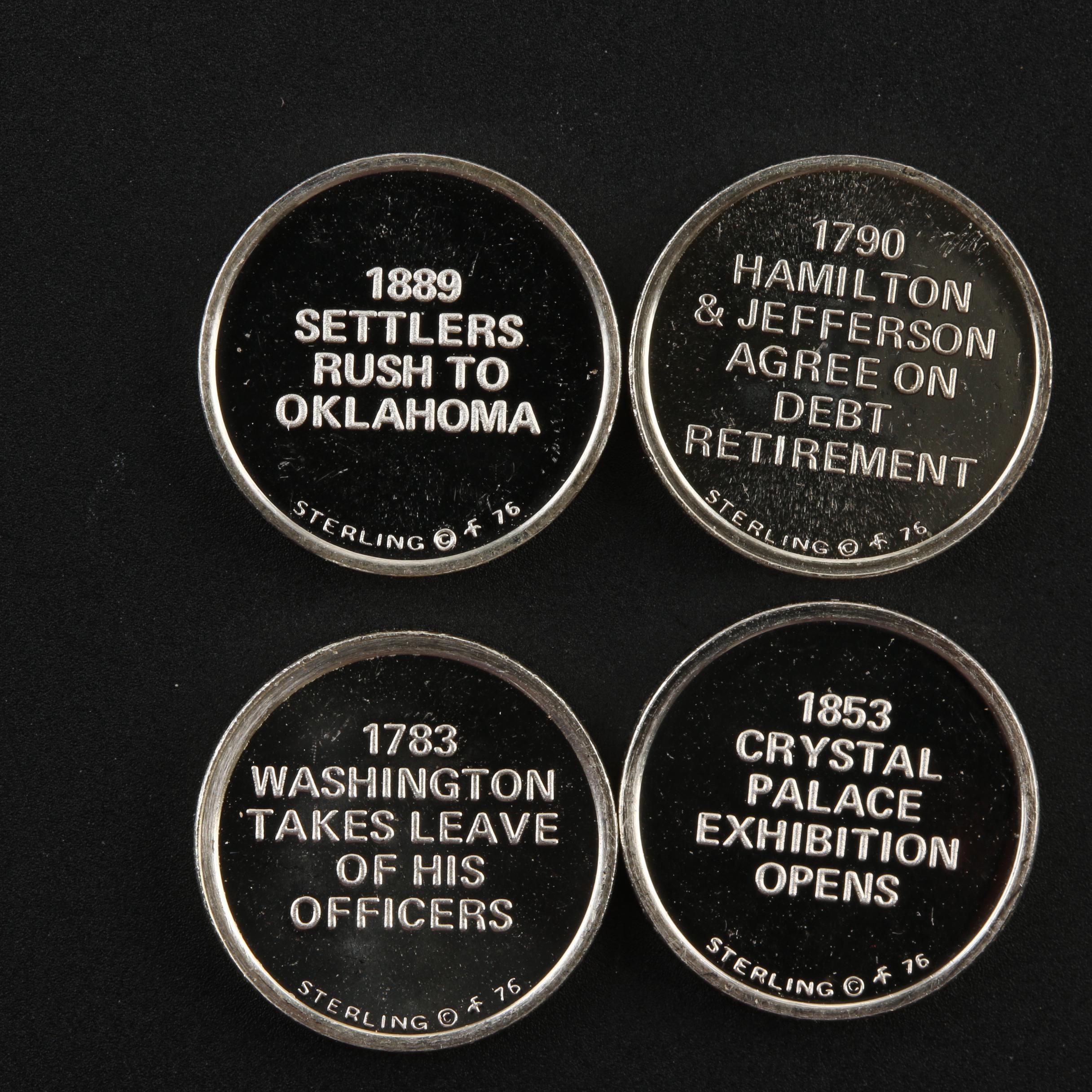 Twenty Franklin Mint "History of the United States" Miniature Silver Coins