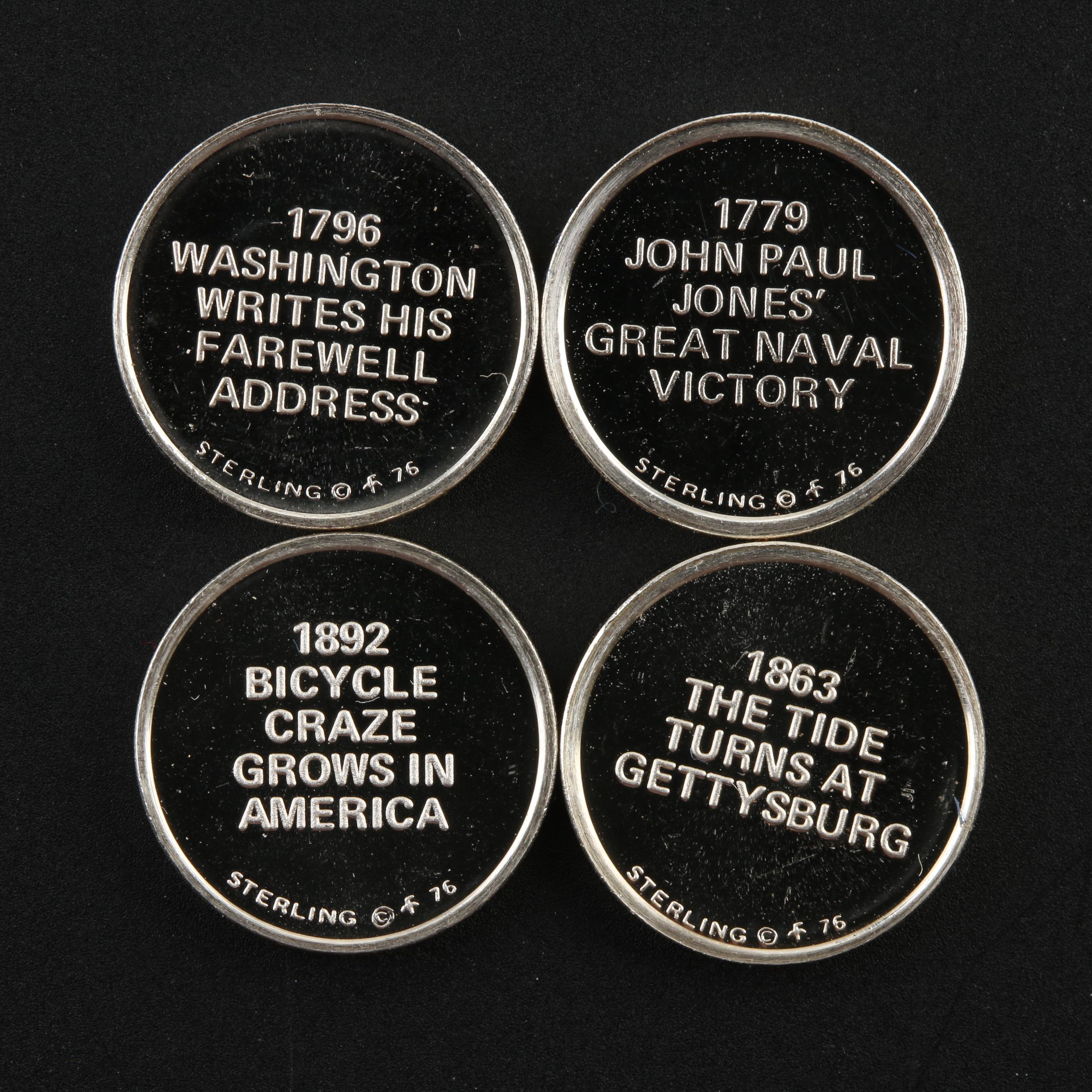 Twenty Franklin Mint "History of the United States" Miniature Silver Coins