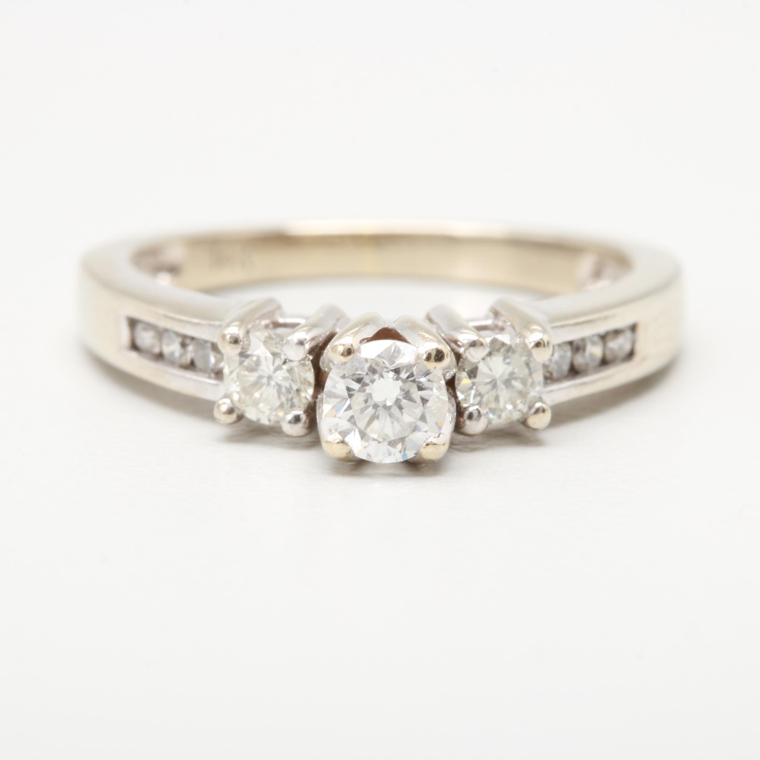 14K White Gold Diamond Ring