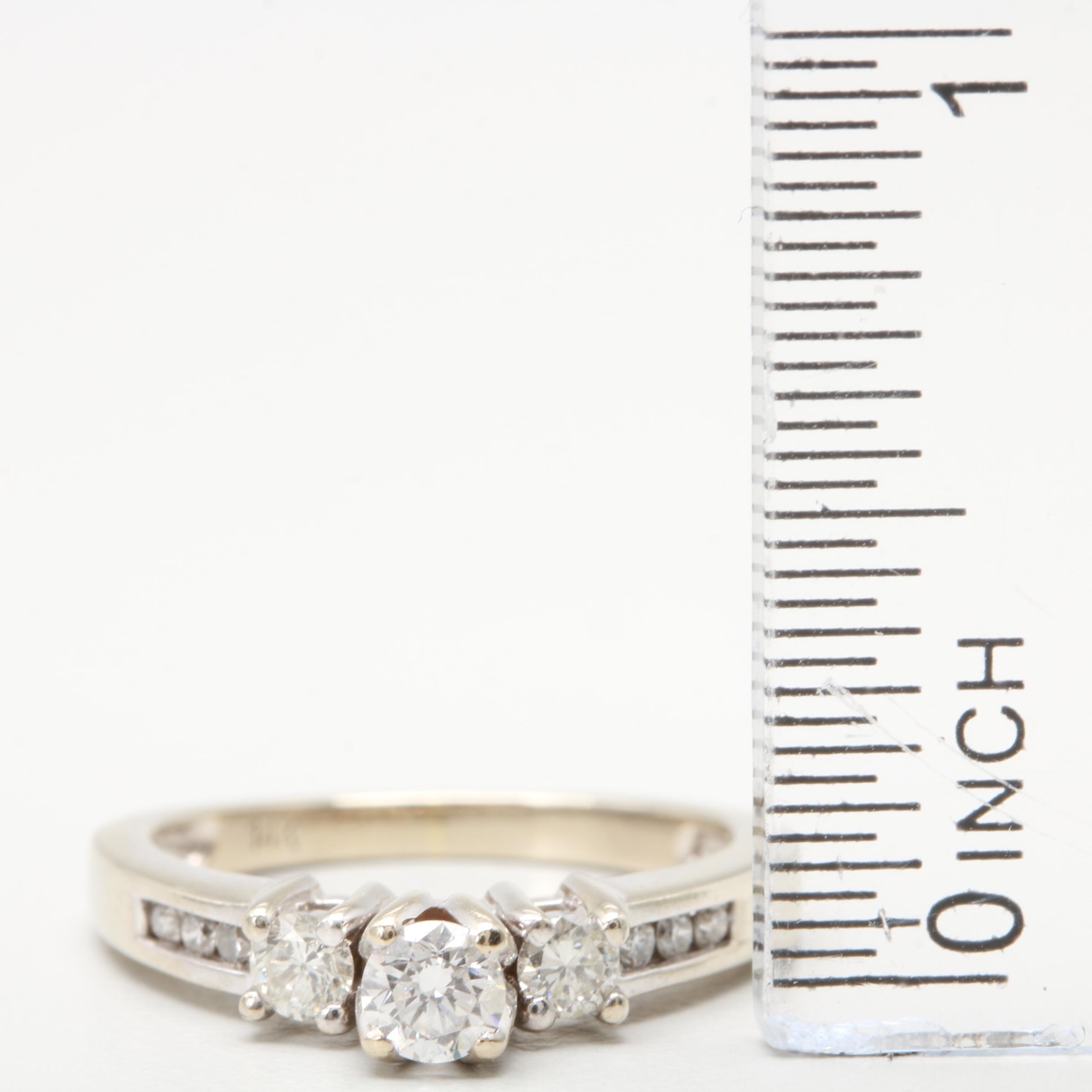 14K White Gold Diamond Ring