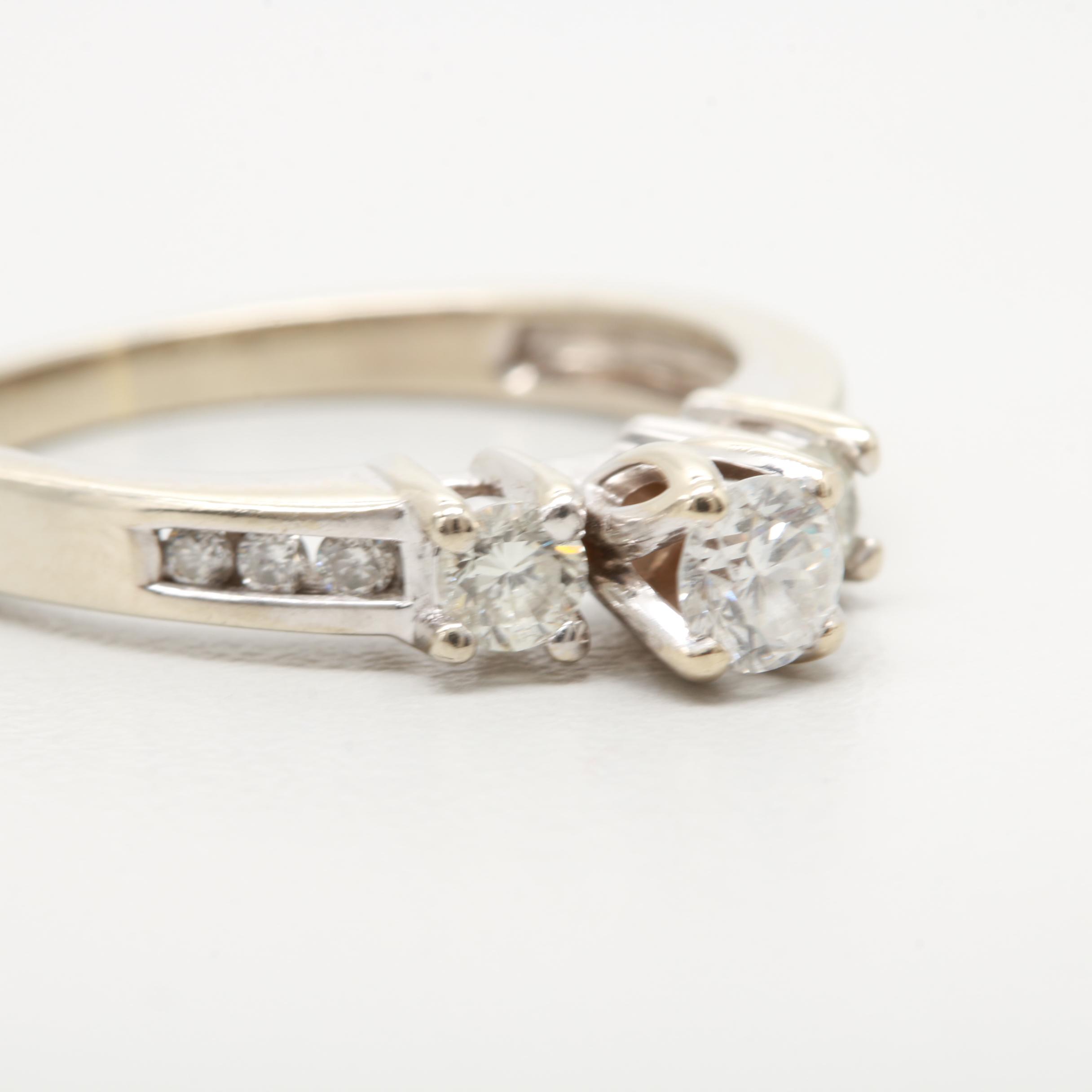 14K White Gold Diamond Ring