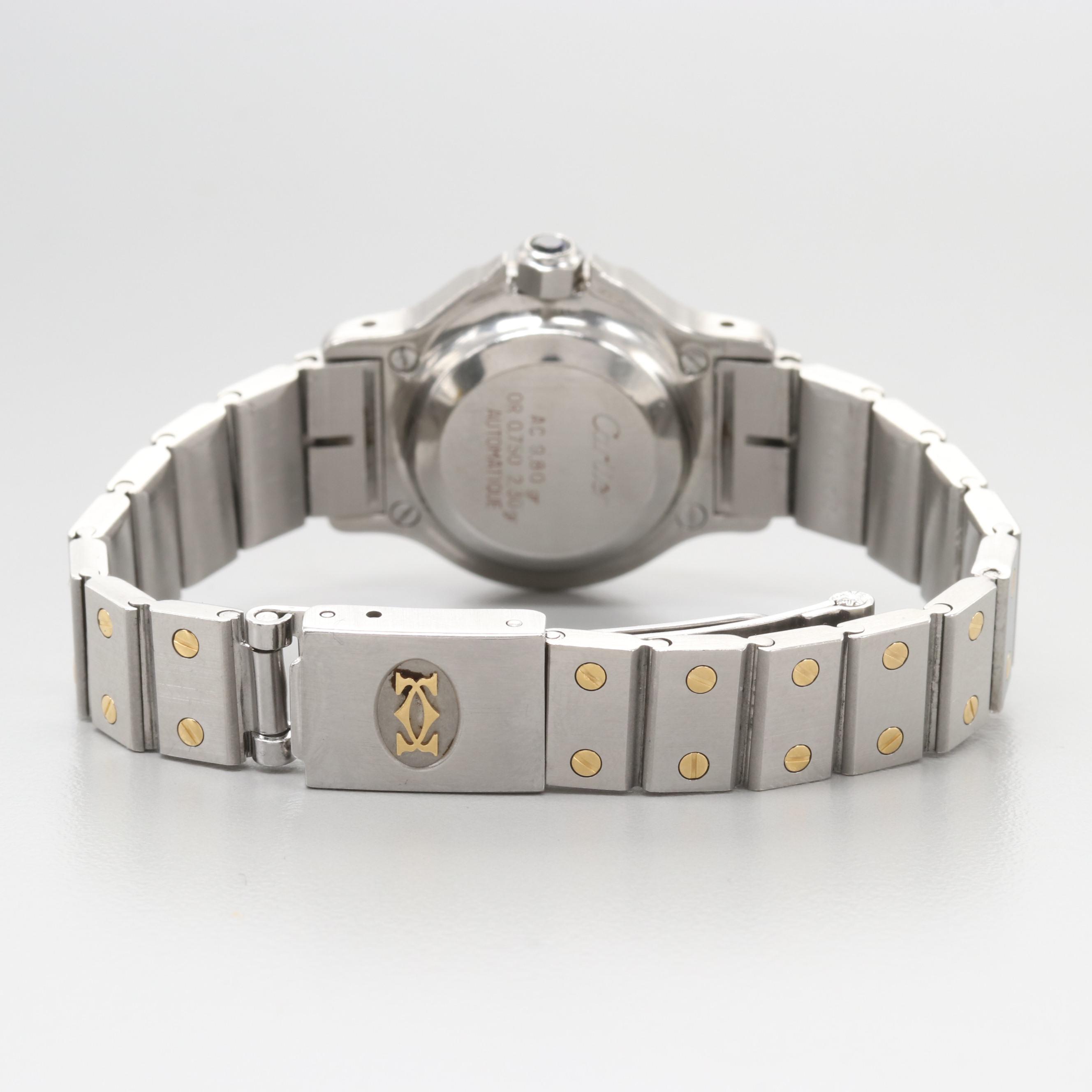 Vintage Cartier Santos Octagon Two-Tone Watch with 18K Gold Accents