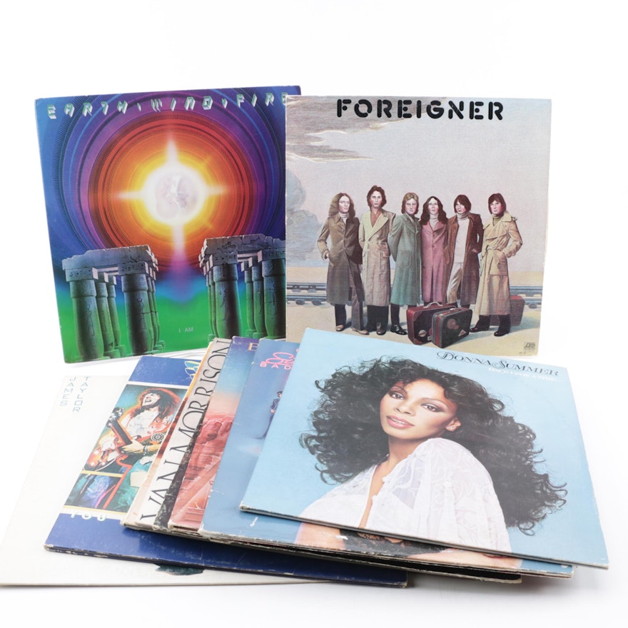 1970s Rock and R&B Records including Foreigner, Donna Summer, and More