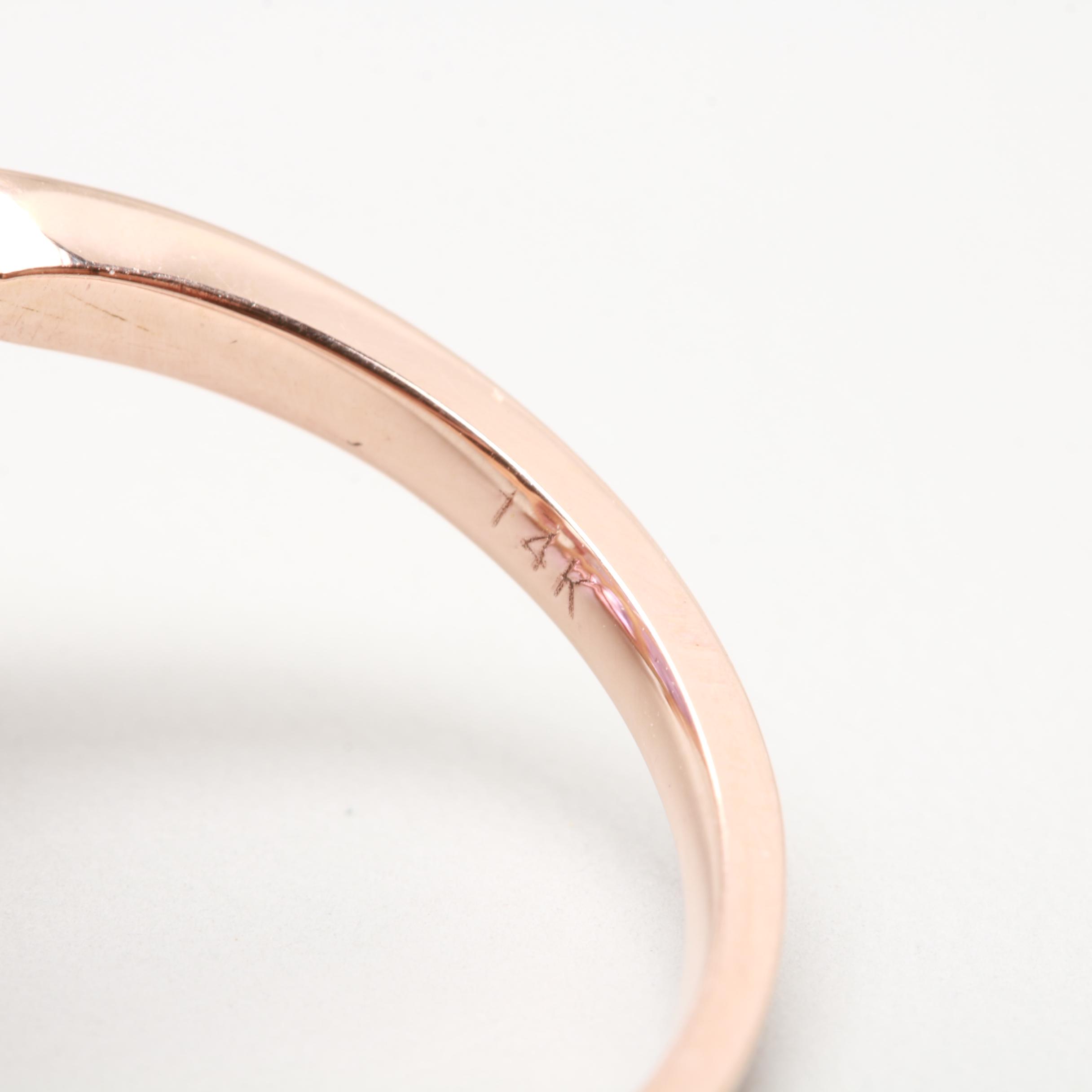 14K Rose Gold 14.09 CT Amthyst and Diamond Ring